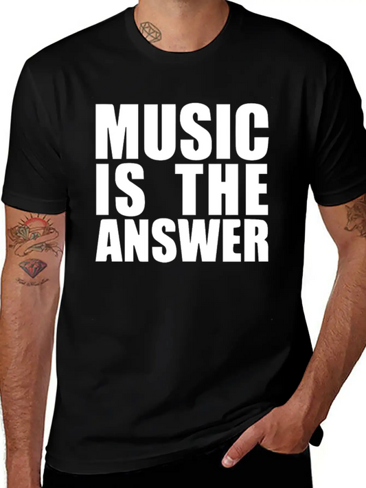 Music Is The Answer Printed Unisex Casual T-Shirt ¨C Clean Design For Daily Comfort