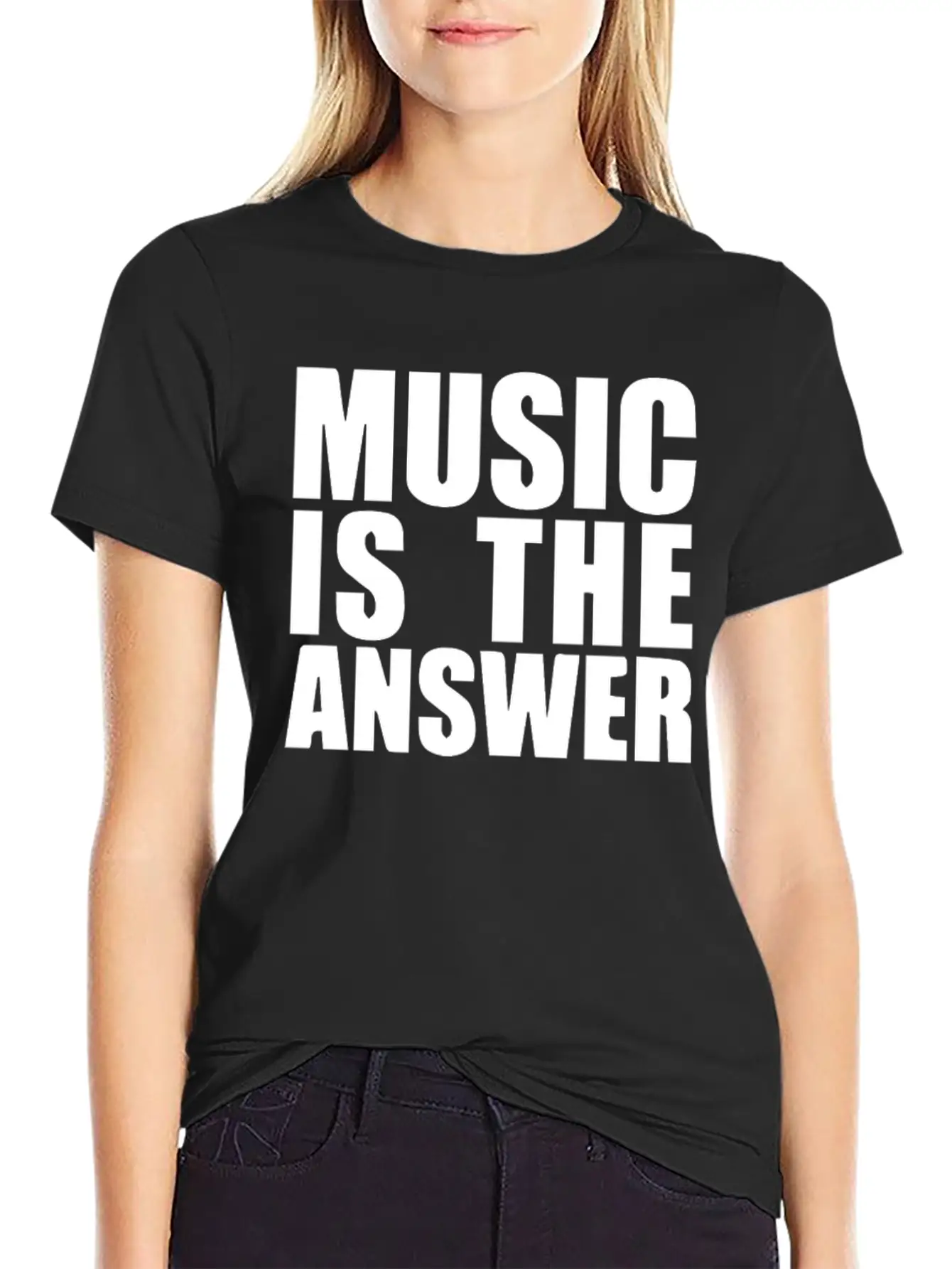 Music Is The Answer Printed Unisex Casual T-Shirt ¨C Clean Design For Daily Comfort