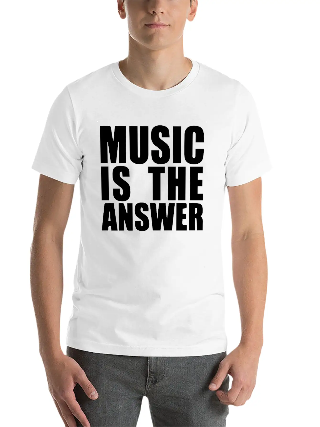 Music Is The Answer Printed Unisex Casual T-Shirt ¨C Clean Design For Daily Comfort