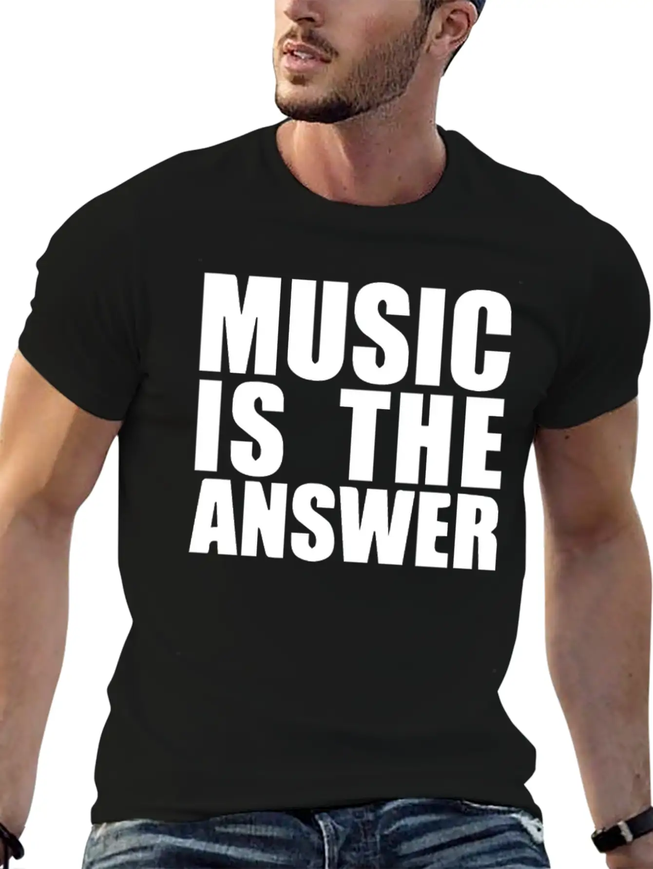 Music Is The Answer Printed Unisex Casual T-Shirt ¨C Clean Design For Daily Comfort