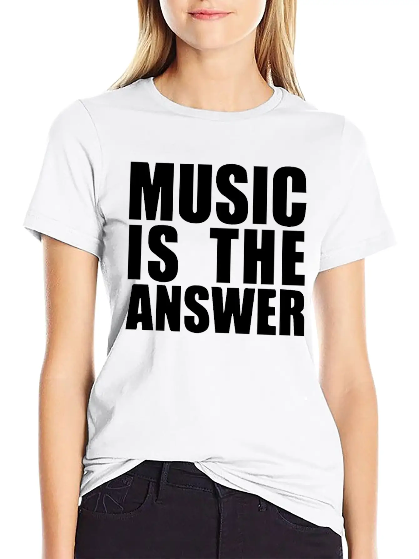 Music Is The Answer Printed Unisex Casual T-Shirt ¨C Clean Design For Daily Comfort