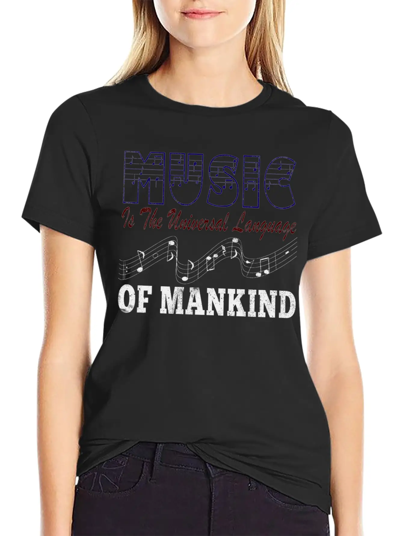 Music Is The Universal Language Of Mankind Basic Graphic T-Shirt ¨C Daily Comfort In Soft Cotton