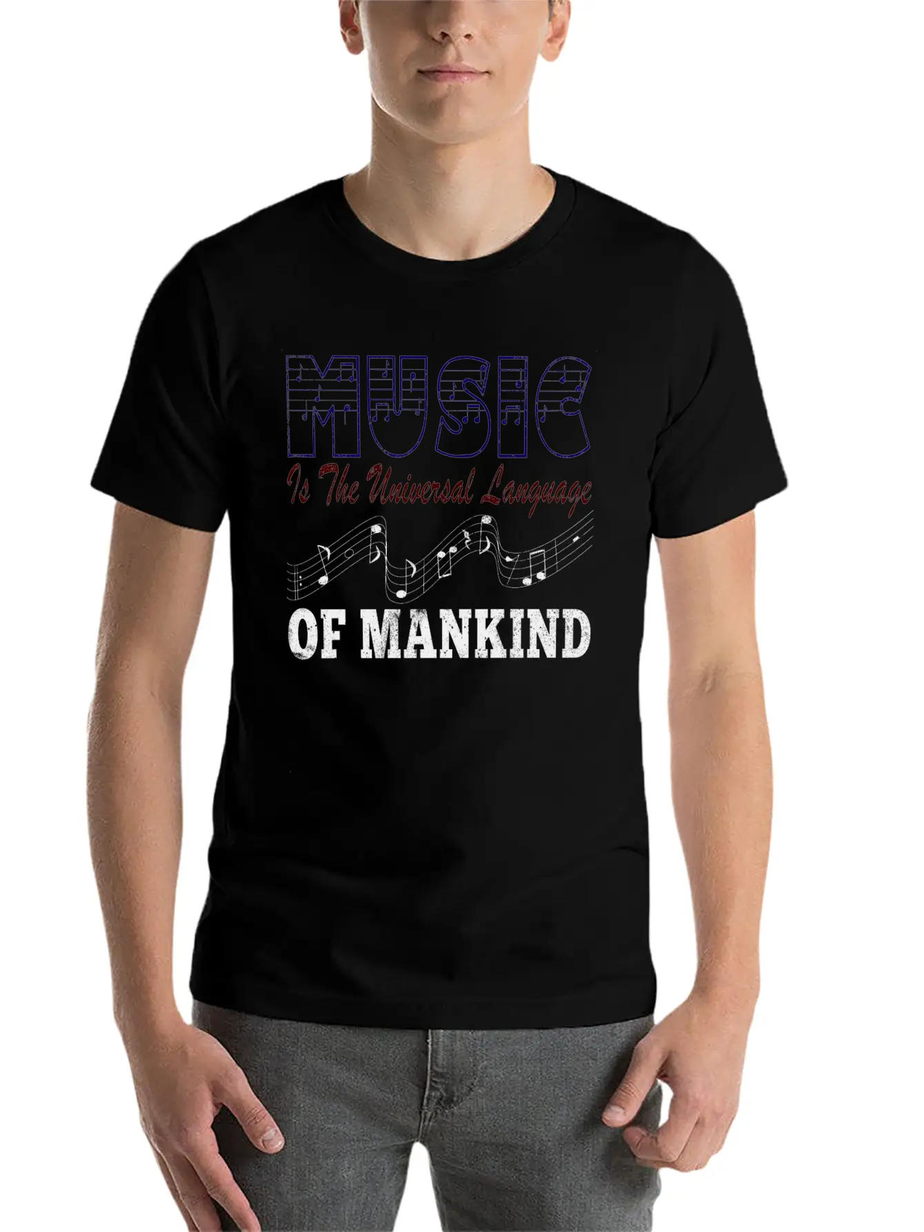 Music Is The Universal Language Of Mankind Basic Graphic T-Shirt ¨C Daily Comfort In Soft Cotton