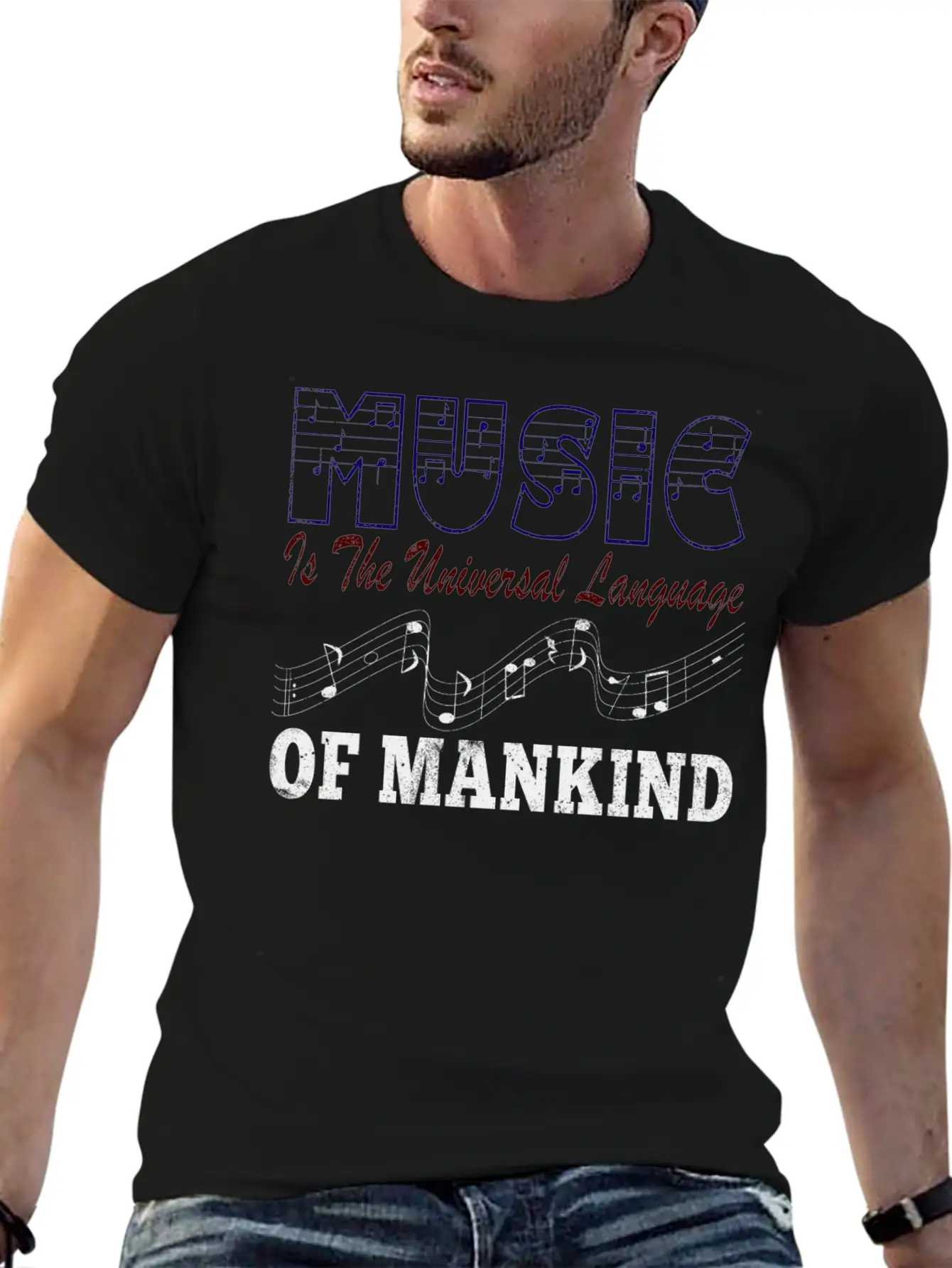 Music Is The Universal Language Of Mankind Basic Graphic T-Shirt ¨C Daily Comfort In Soft Cotton