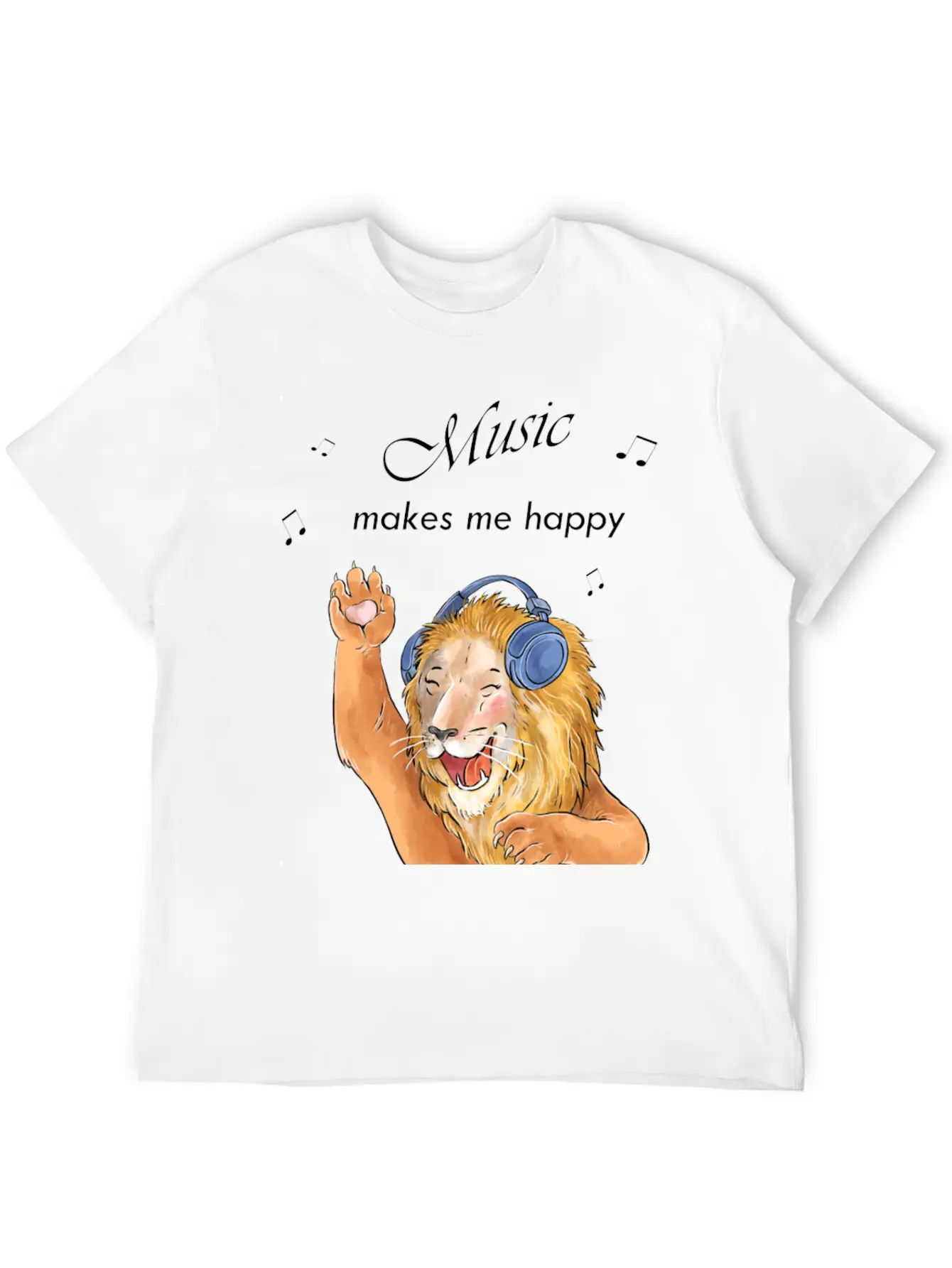 Music Makes Me Happy Essential Cotton Tee For Daily Outfits ¨C Unisex Style