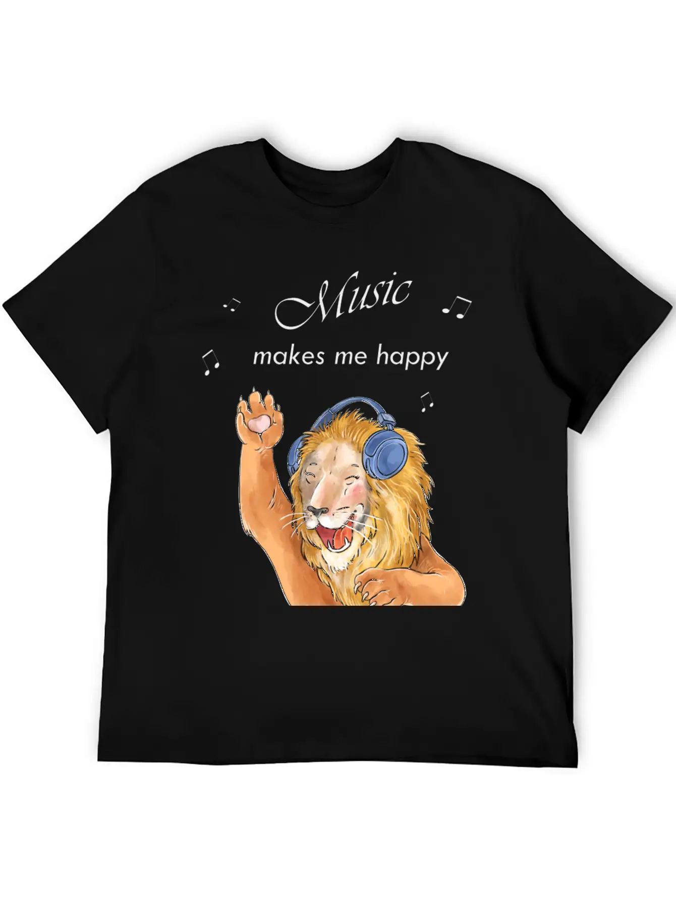 Music Makes Me Happy Essential Cotton Tee For Daily Outfits ¨C Unisex Style