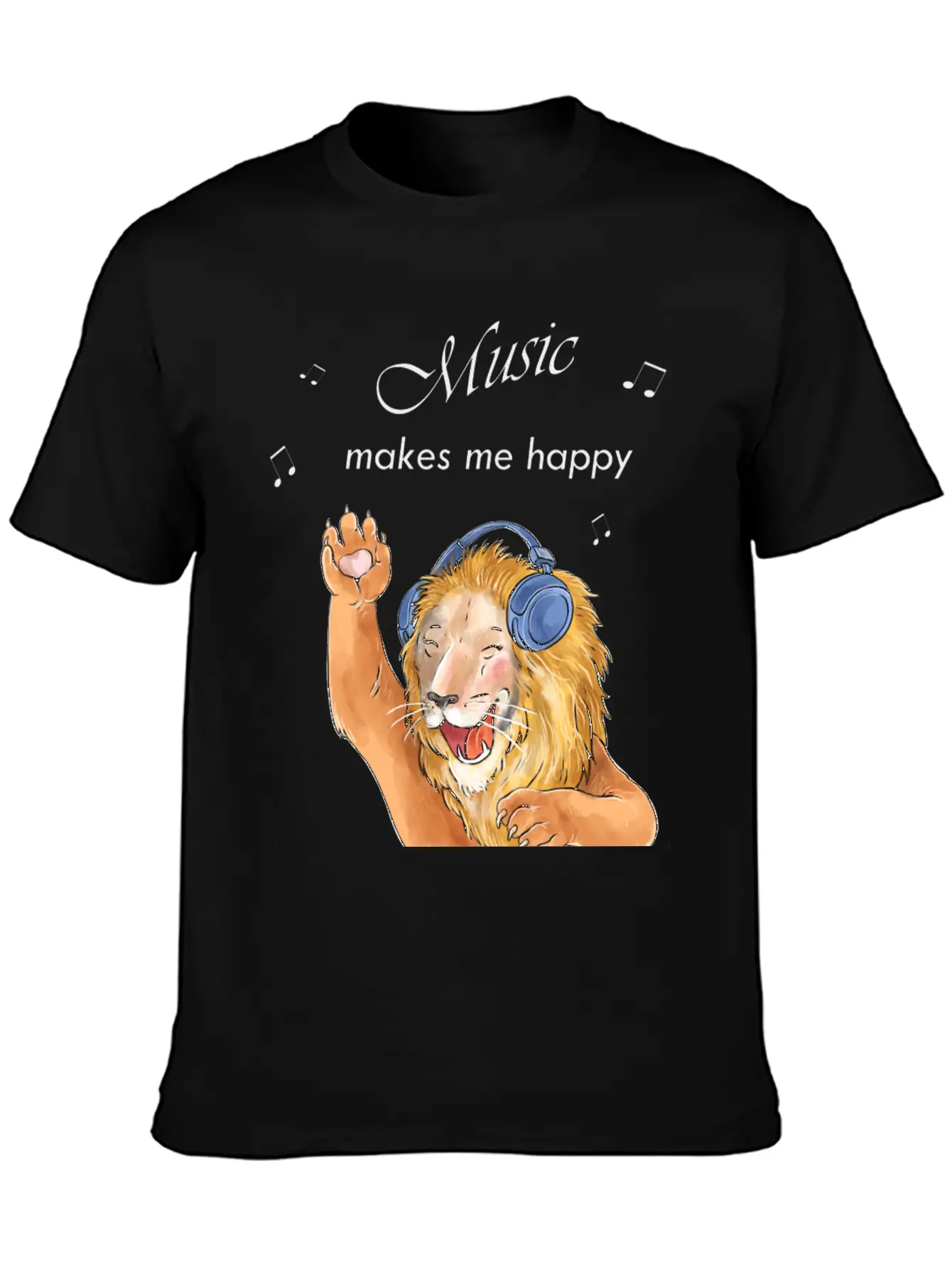 Music Makes Me Happy Essential Cotton Tee For Daily Outfits ¨C Unisex Style