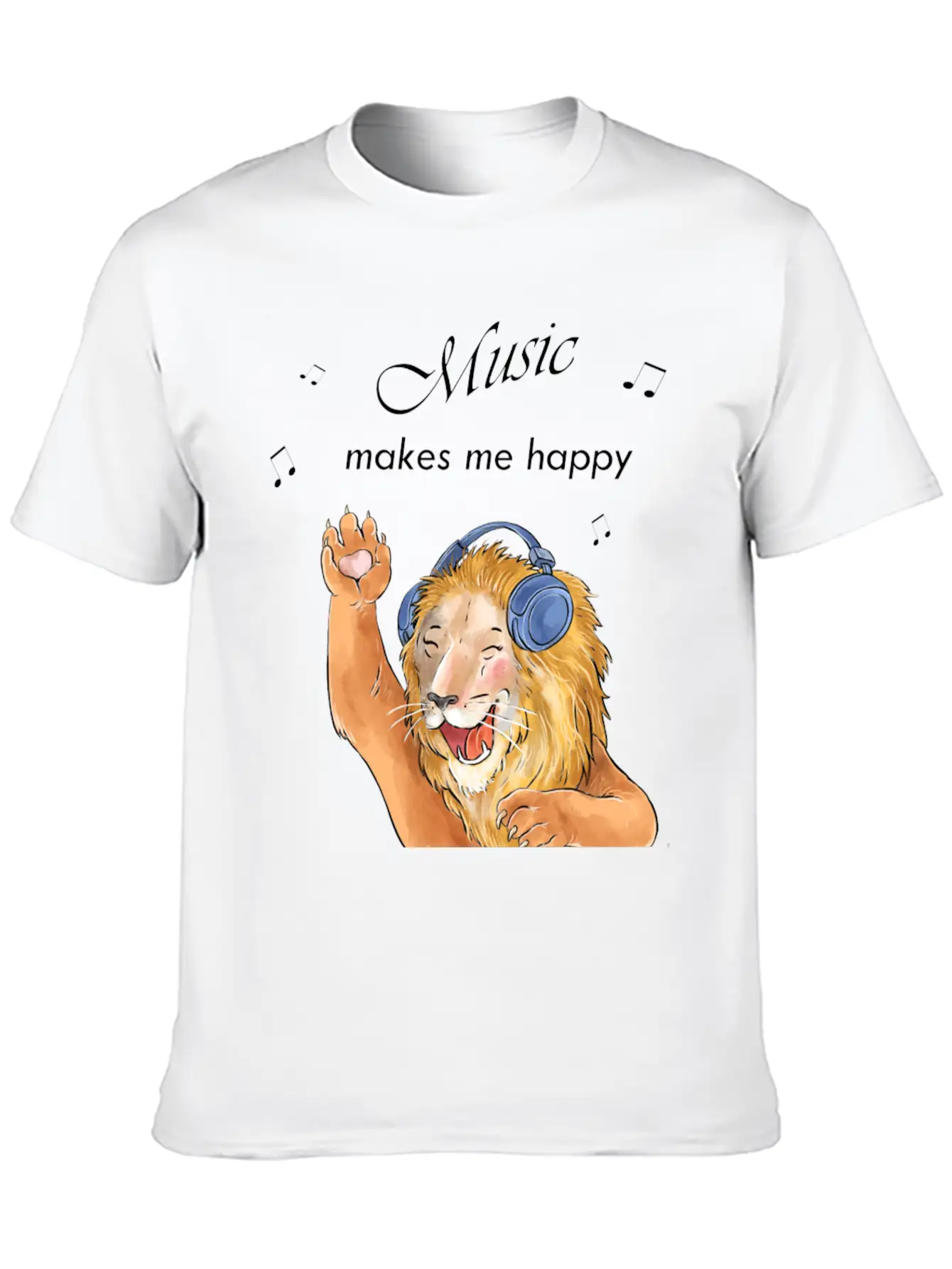 Music Makes Me Happy Essential Cotton Tee For Daily Outfits ¨C Unisex Style