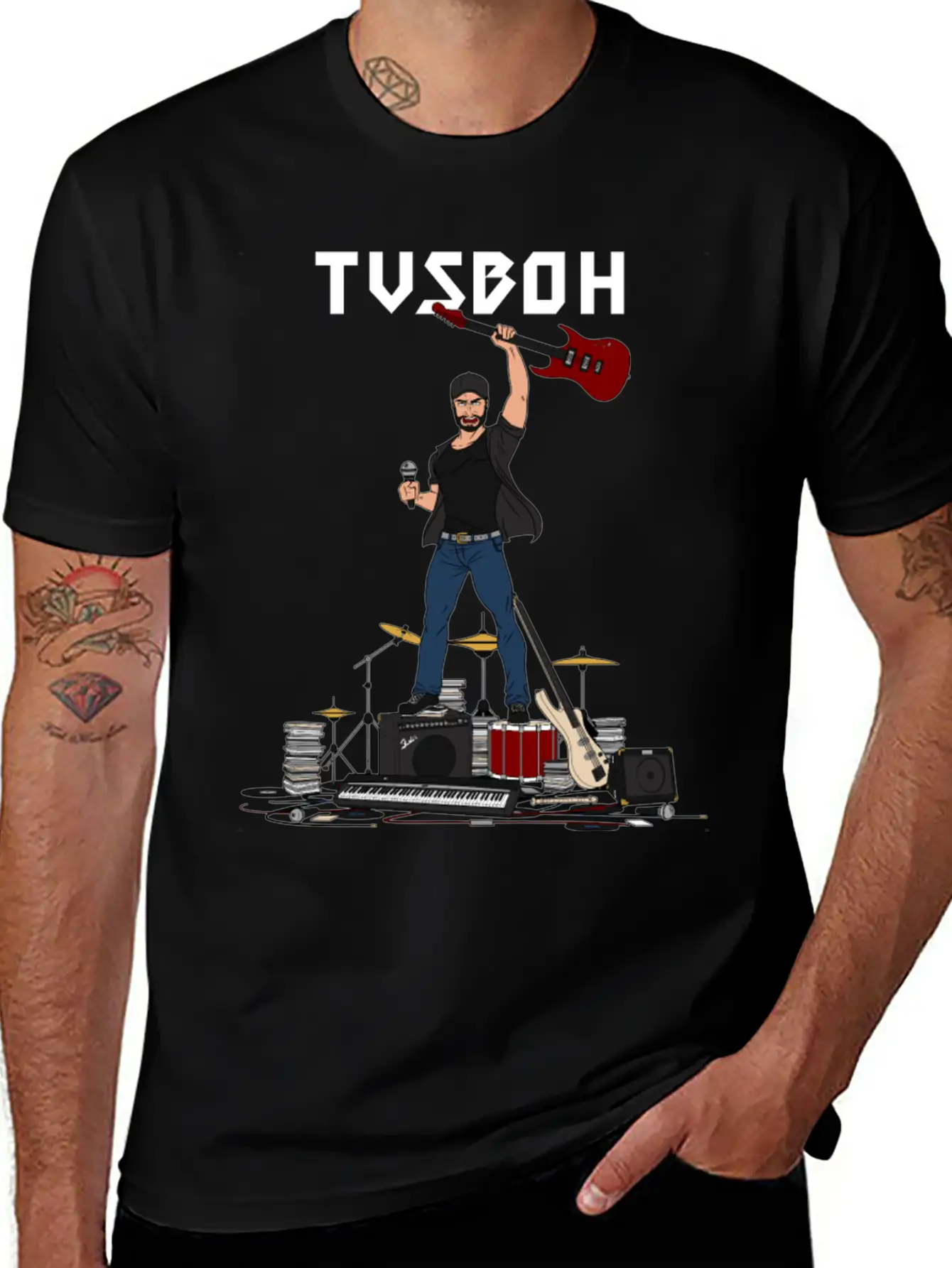 Music Man TVSBOH Unisex Casual T-Shirt ¨C Clean Design For Daily Comfort