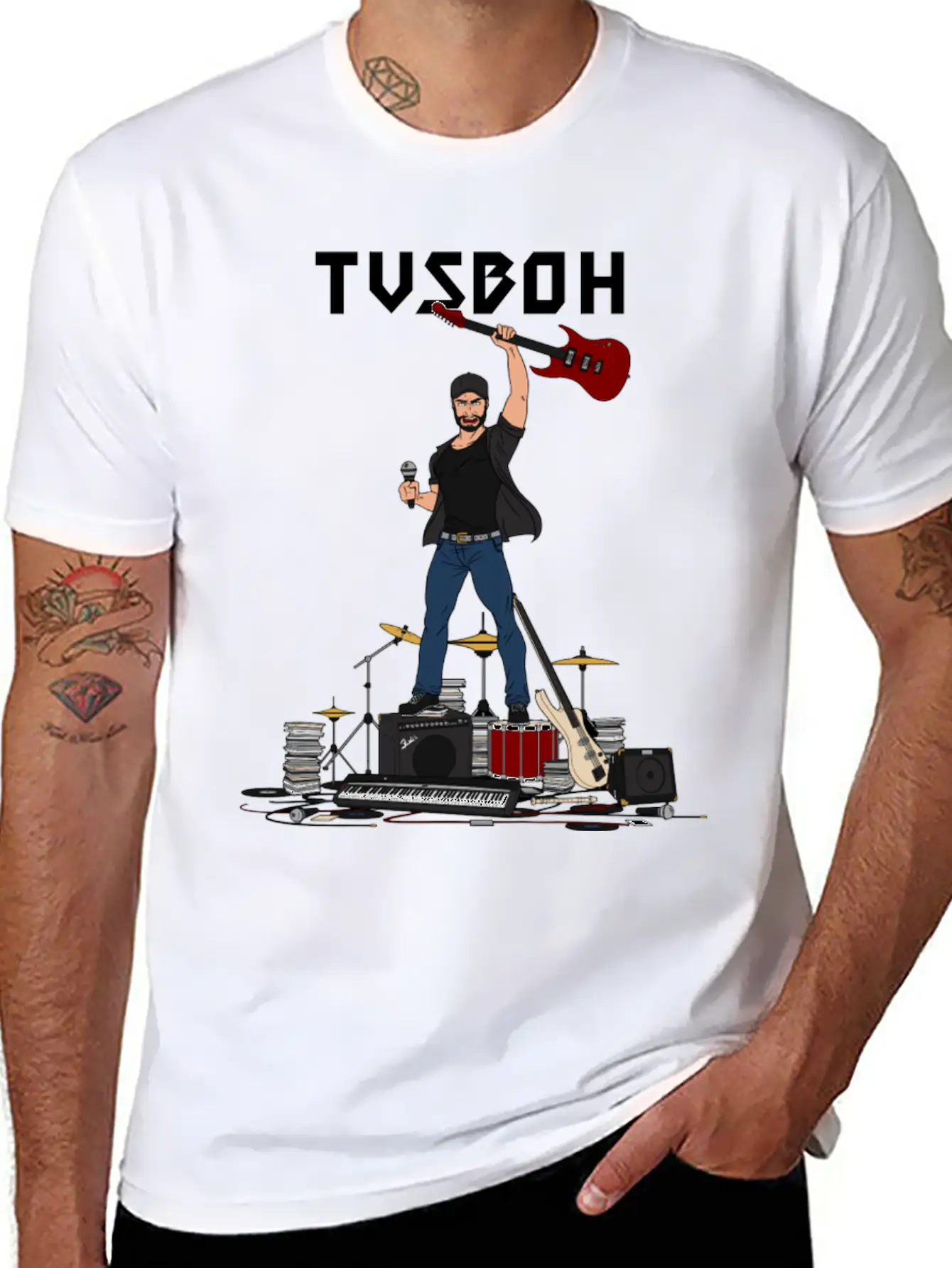 Music Man TVSBOH Unisex Casual T-Shirt ¨C Clean Design For Daily Comfort