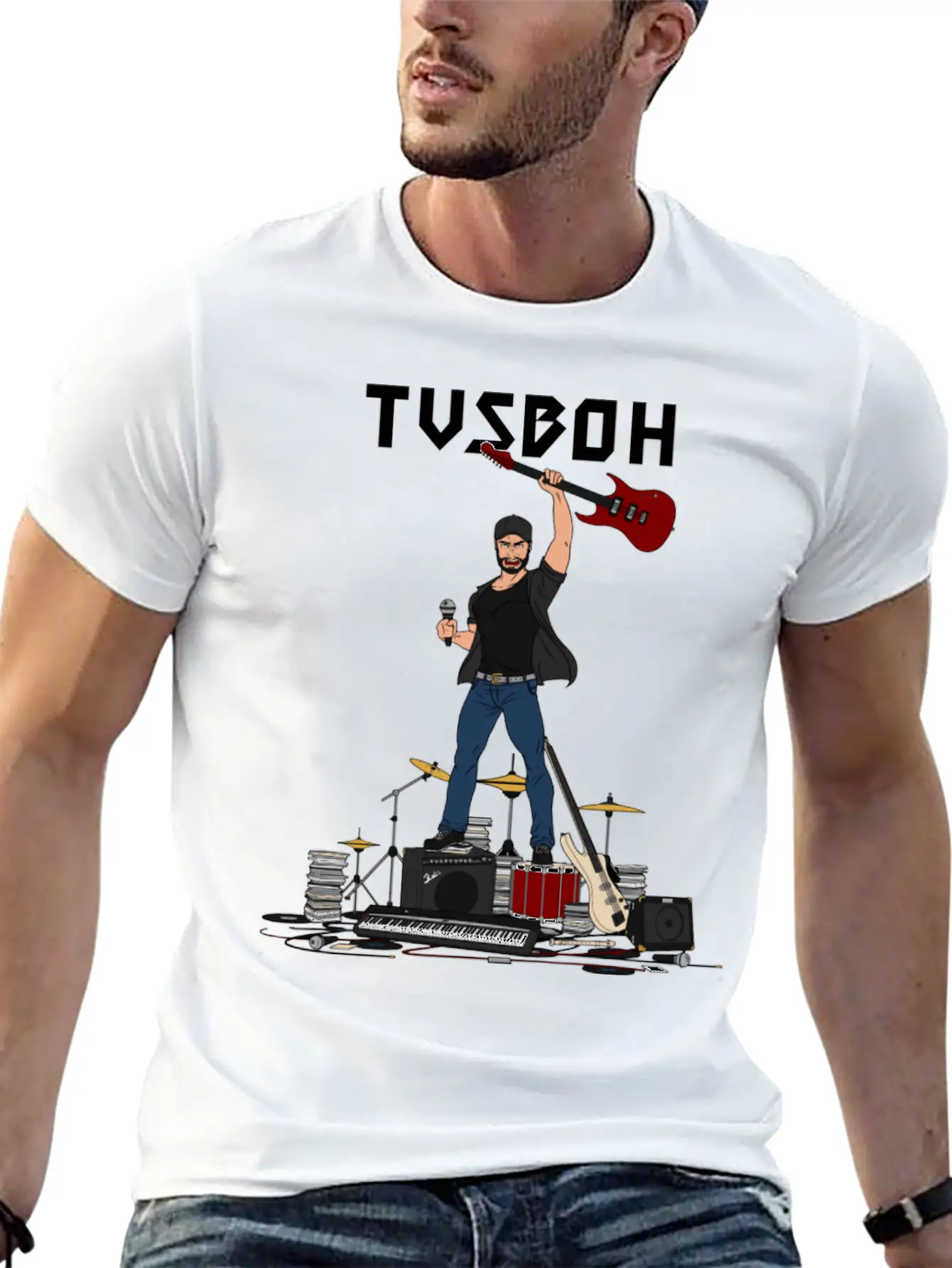 Music Man TVSBOH Unisex Casual T-Shirt ¨C Clean Design For Daily Comfort