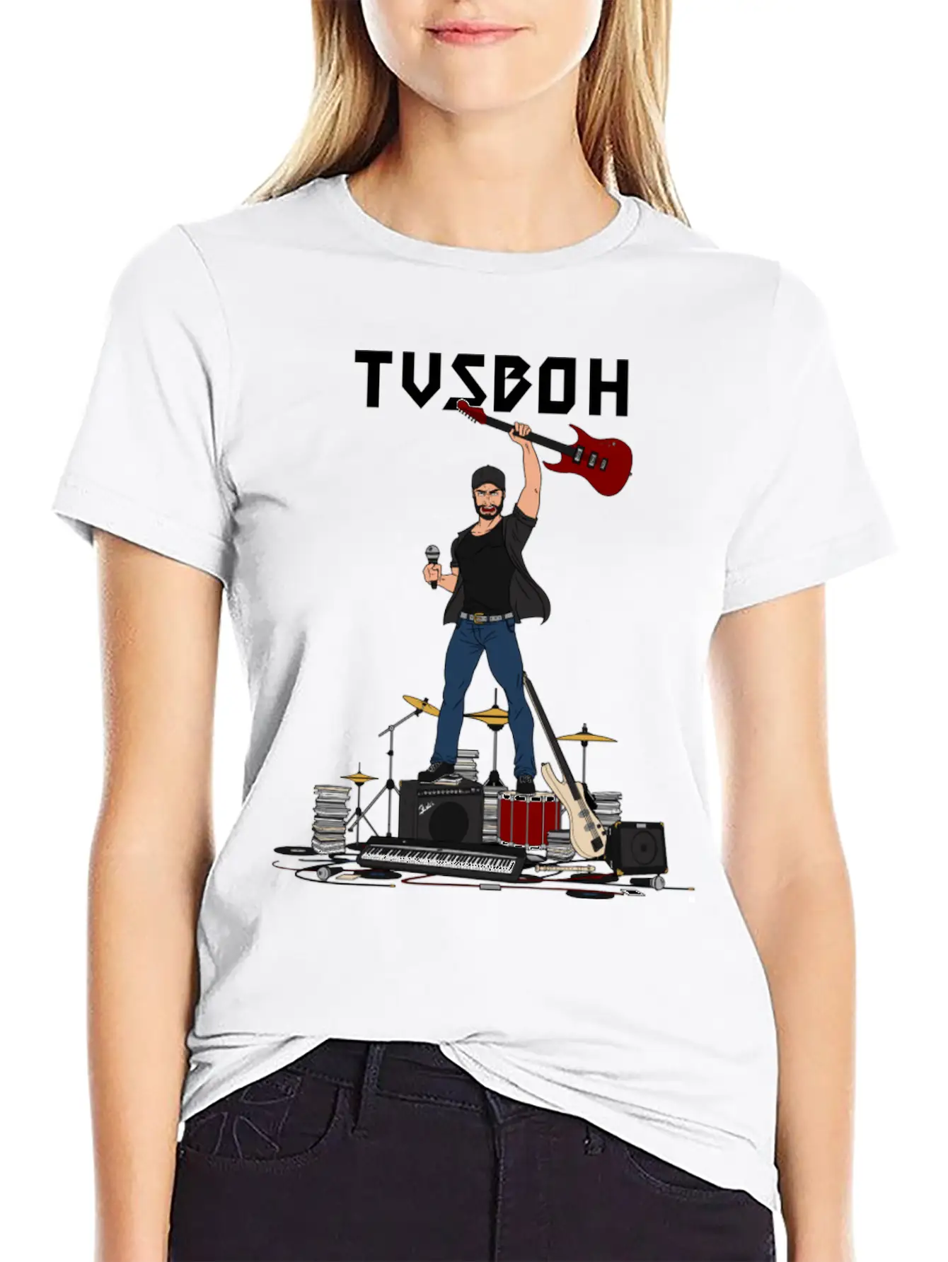 Music Man TVSBOH Unisex Casual T-Shirt ¨C Clean Design For Daily Comfort