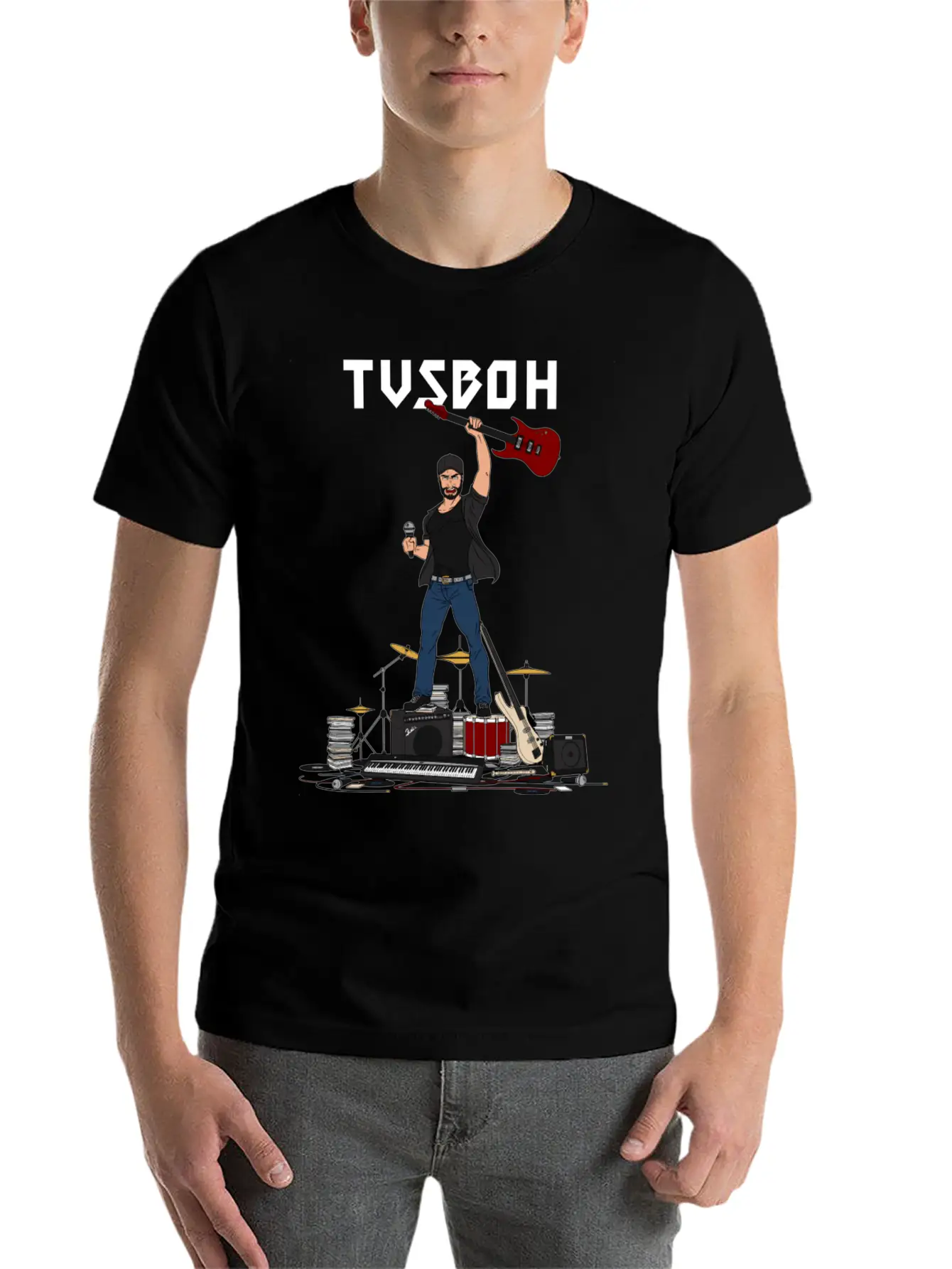 Music Man TVSBOH Unisex Casual T-Shirt ¨C Clean Design For Daily Comfort