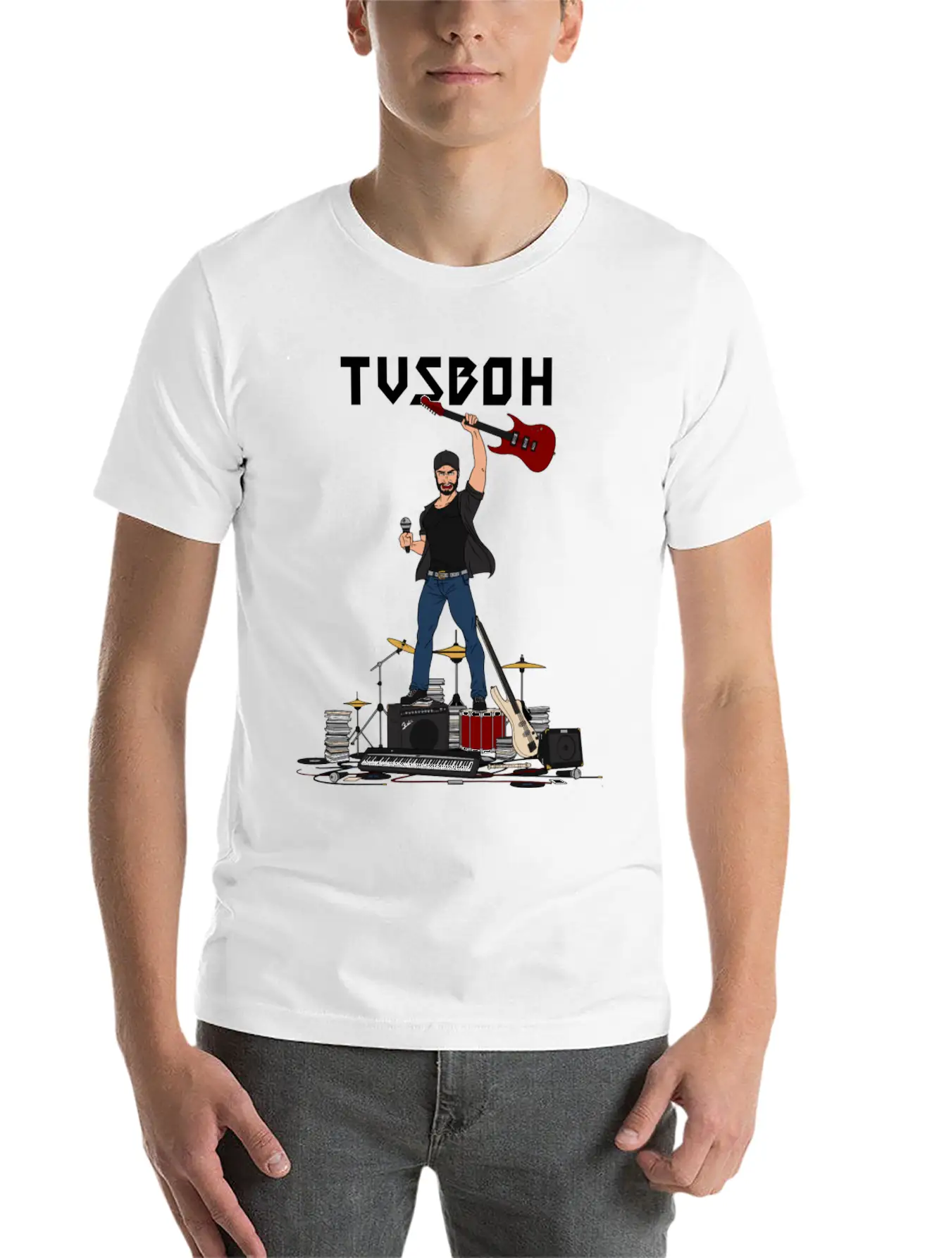 Music Man TVSBOH Unisex Casual T-Shirt ¨C Clean Design For Daily Comfort