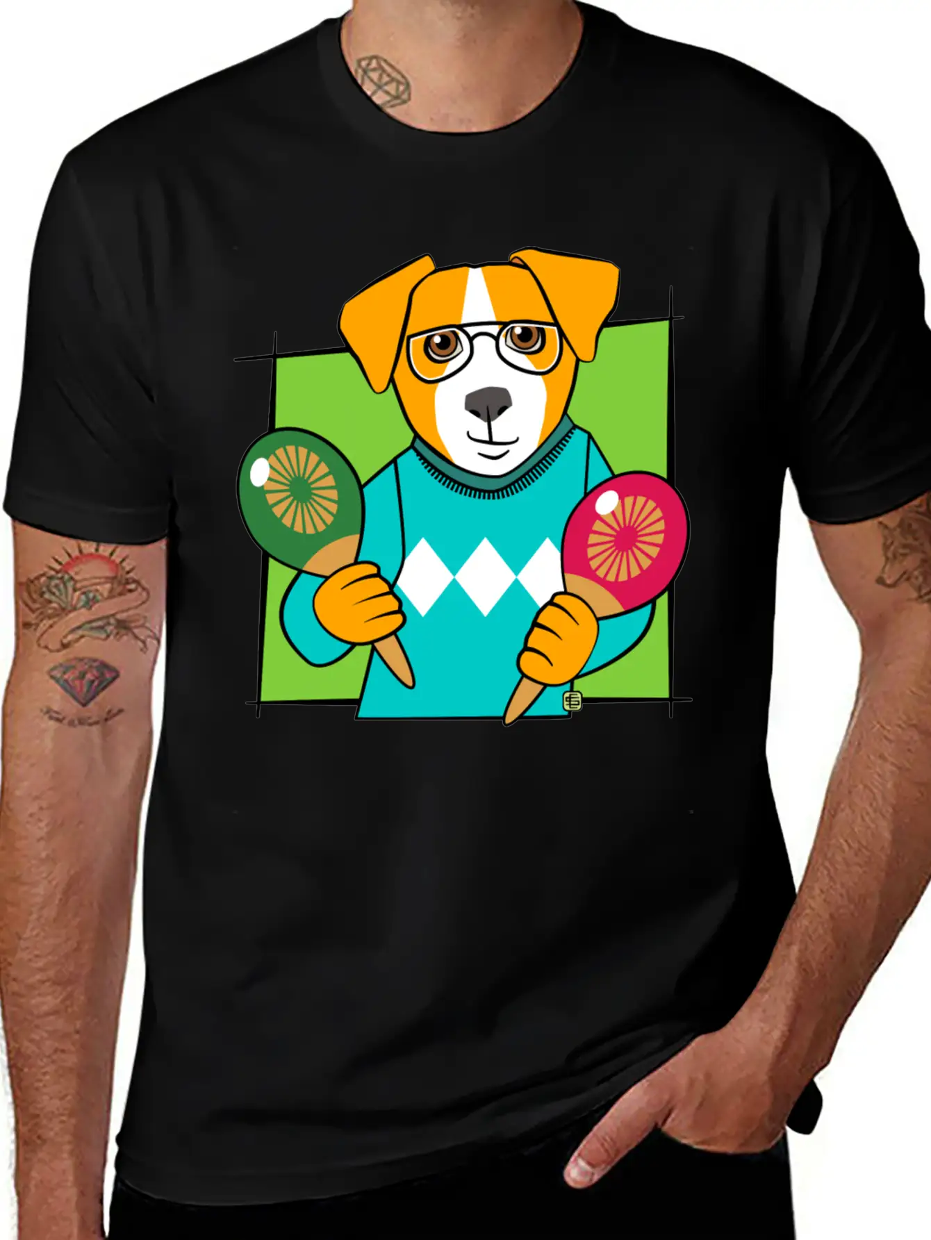 Music Maracas Dog Soft Cotton Short Sleeve Tee ¨C Unisex Wardrobe Staple