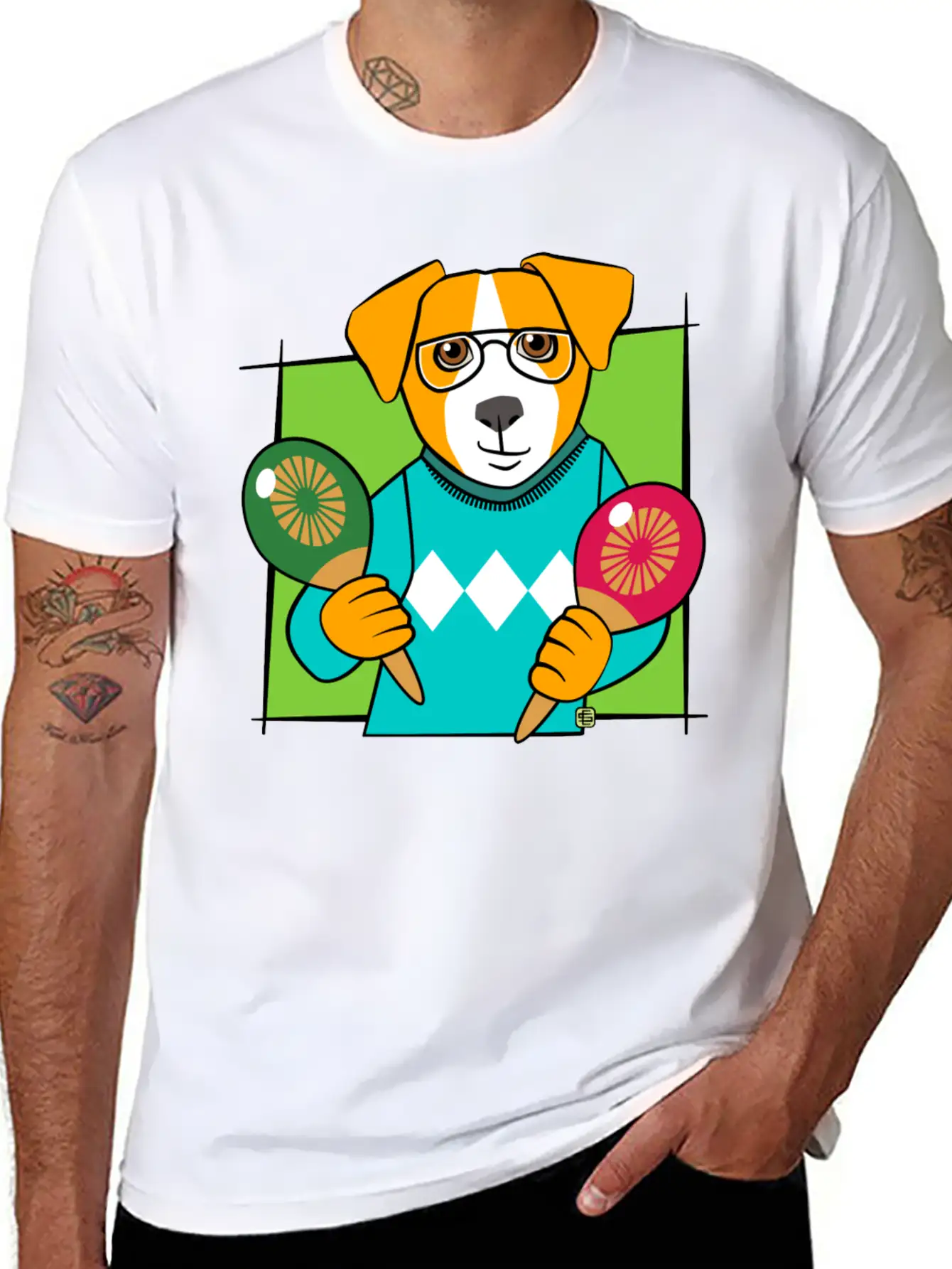 Music Maracas Dog Soft Cotton Short Sleeve Tee ¨C Unisex Wardrobe Staple