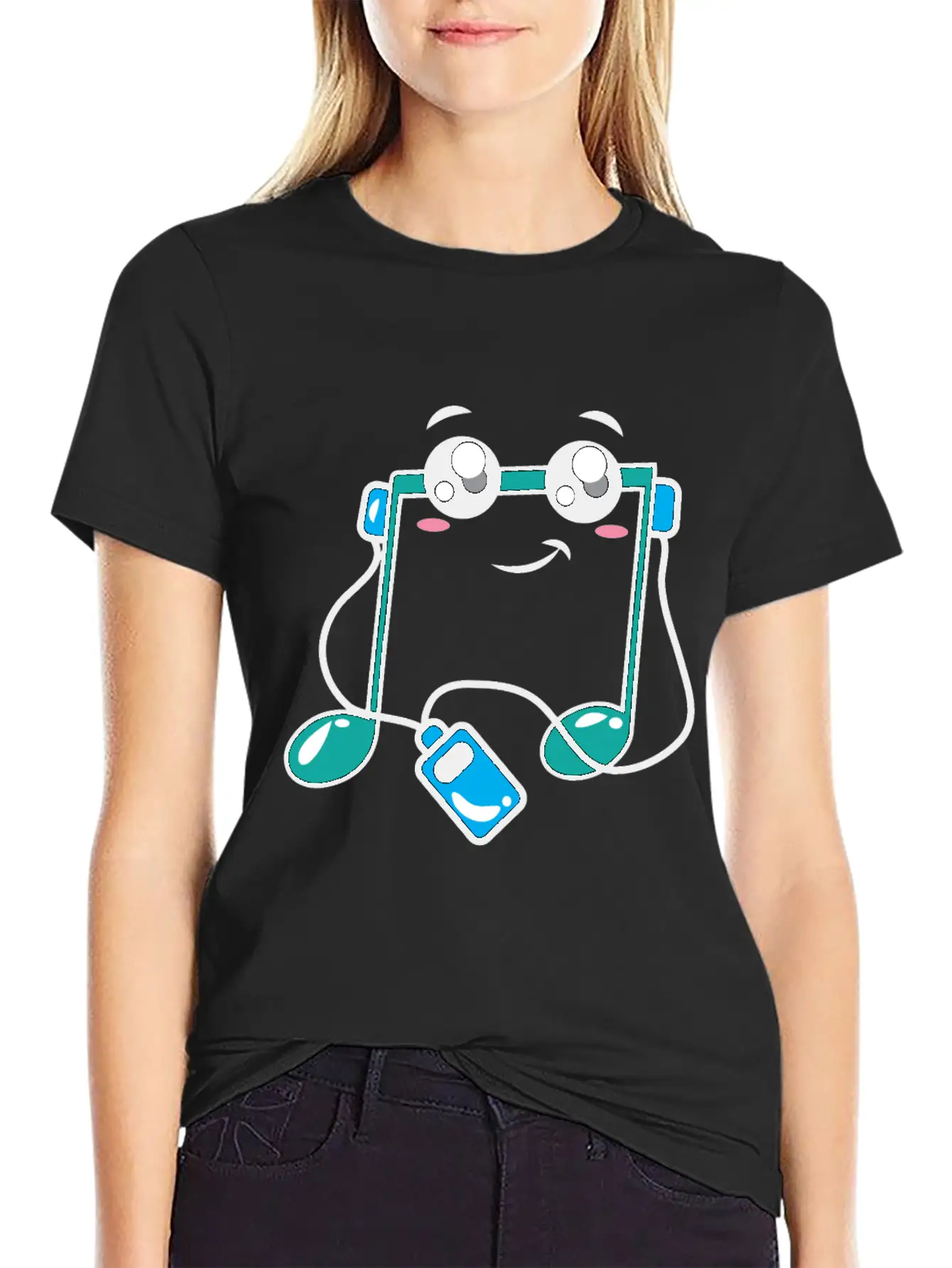 Music Note Cartoon Basic Graphic T-Shirt ¨C Daily Comfort In Soft Cotton