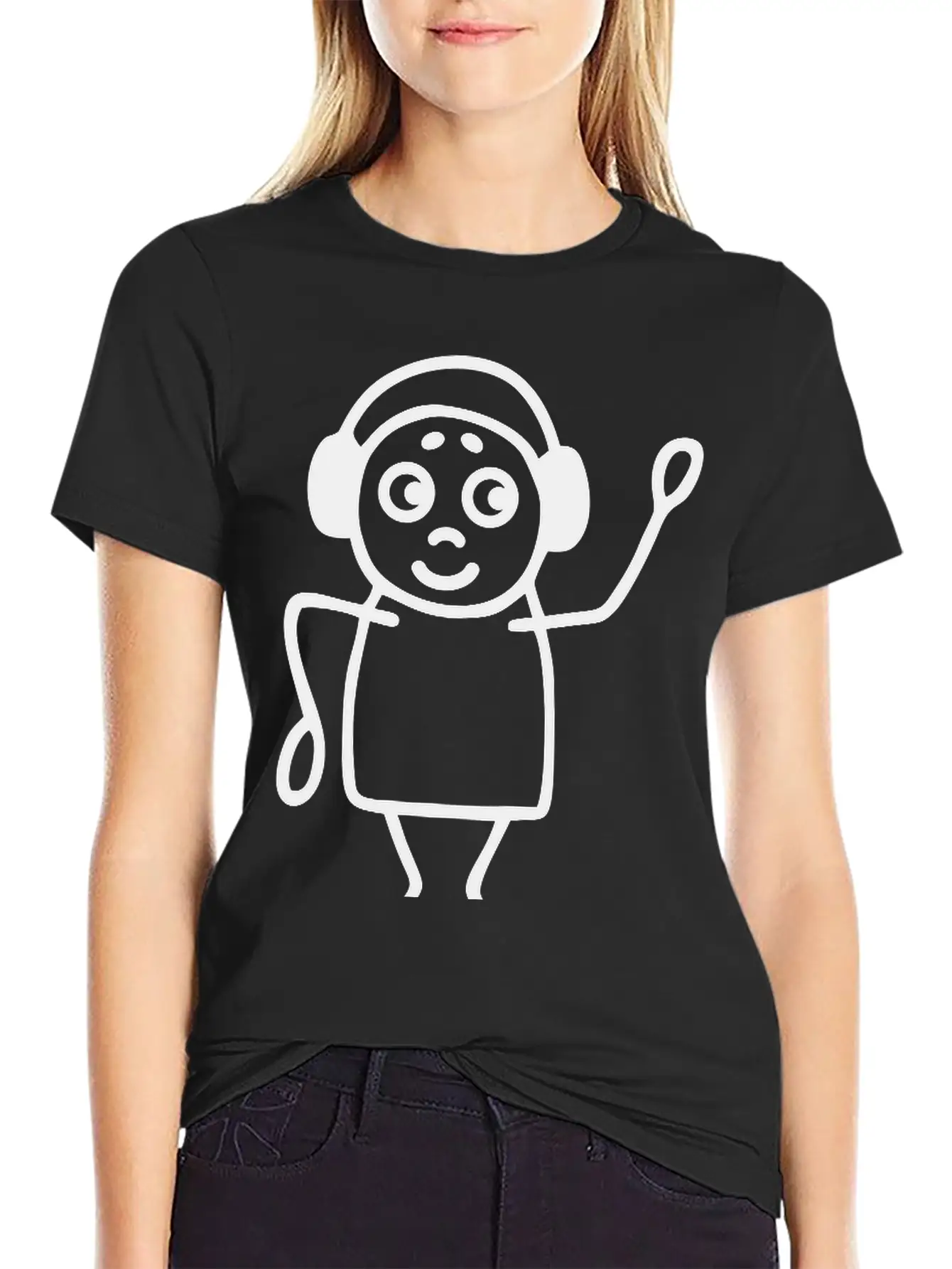 Music On Headphones Basic Graphic T-Shirt ¨C Daily Comfort In Soft Cotton