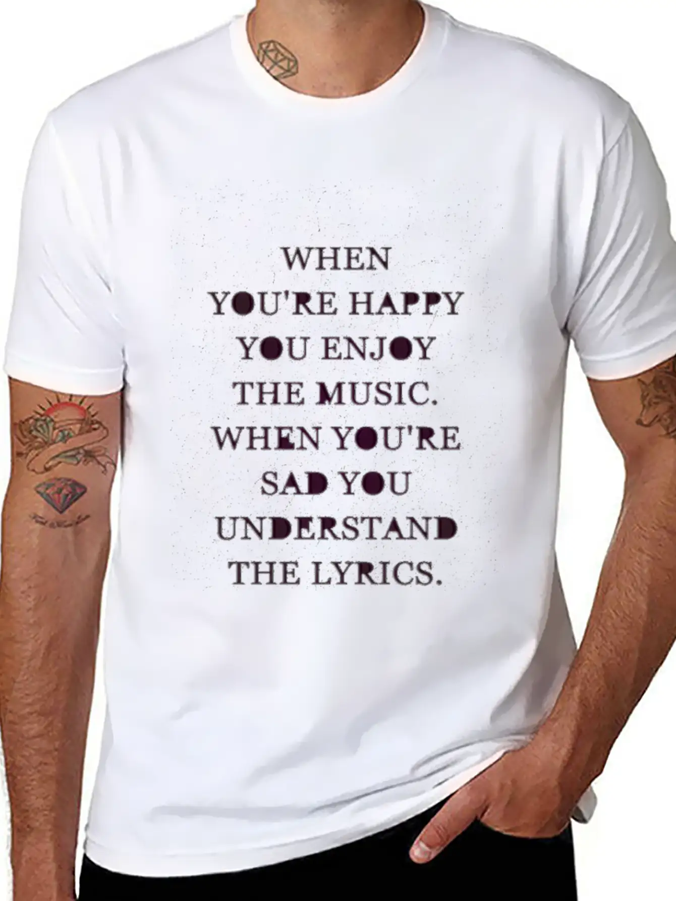 Music Quotes Basic Graphic T-Shirt ¨C Daily Comfort In Soft Cotton
