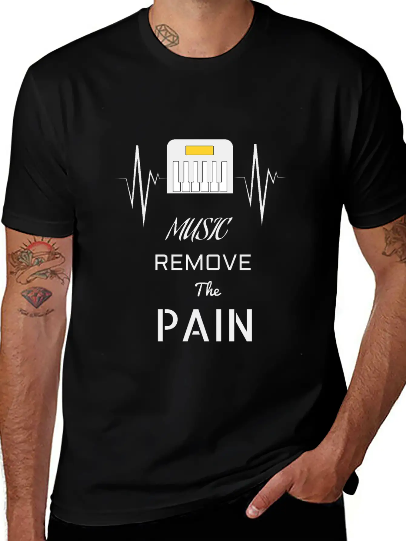 Music Remove The Pain Song Shirt Design Unisex Casual T-Shirt ¨C Clean Design For Daily Comfort