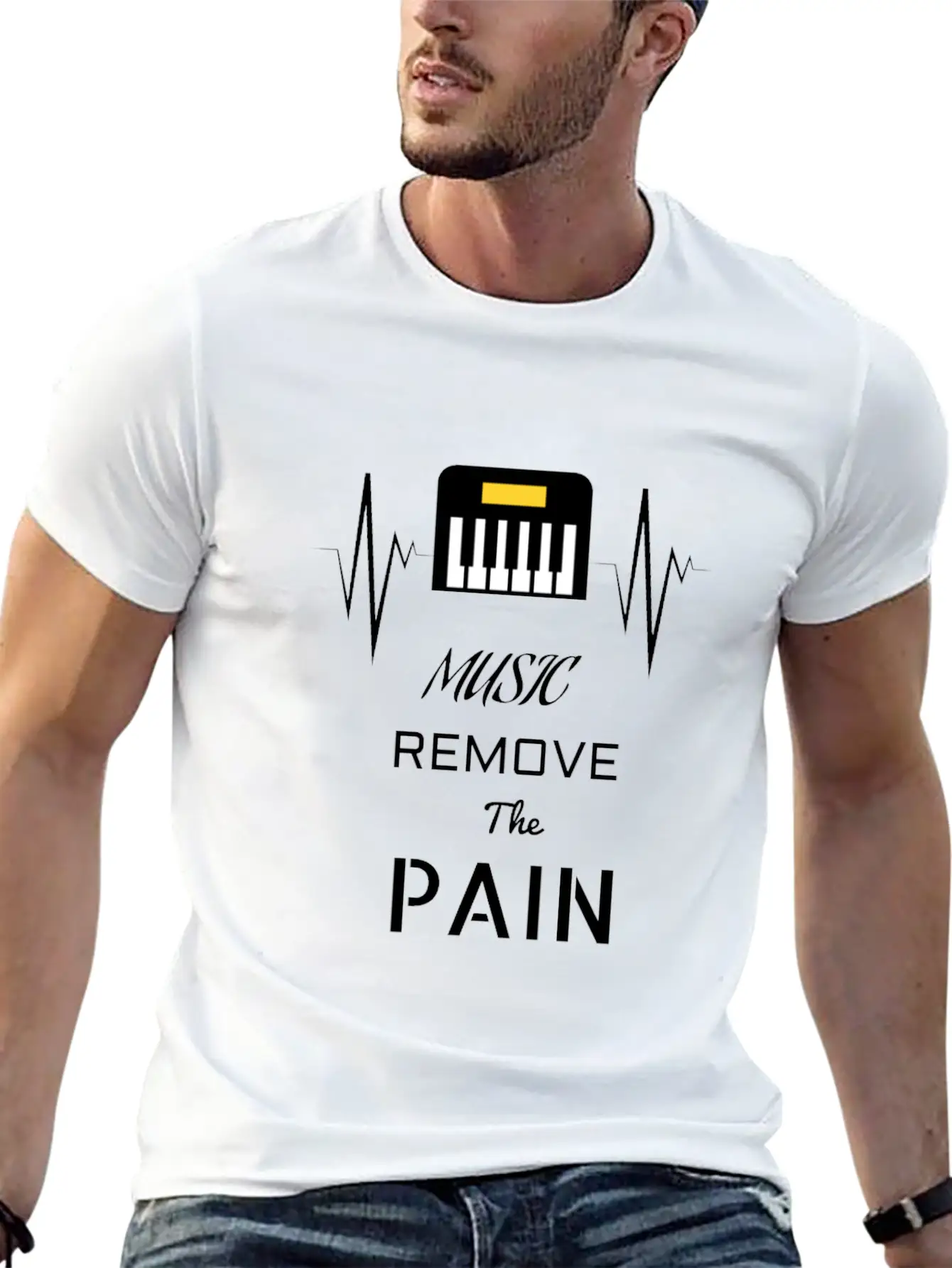 Music Remove The Pain Song Shirt Design Unisex Casual T-Shirt ¨C Clean Design For Daily Comfort