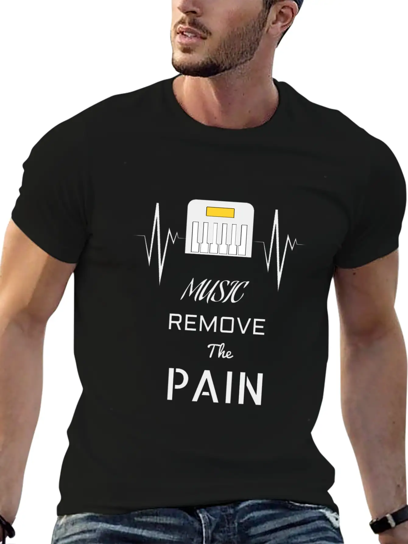 Music Remove The Pain Song Shirt Design Unisex Casual T-Shirt ¨C Clean Design For Daily Comfort
