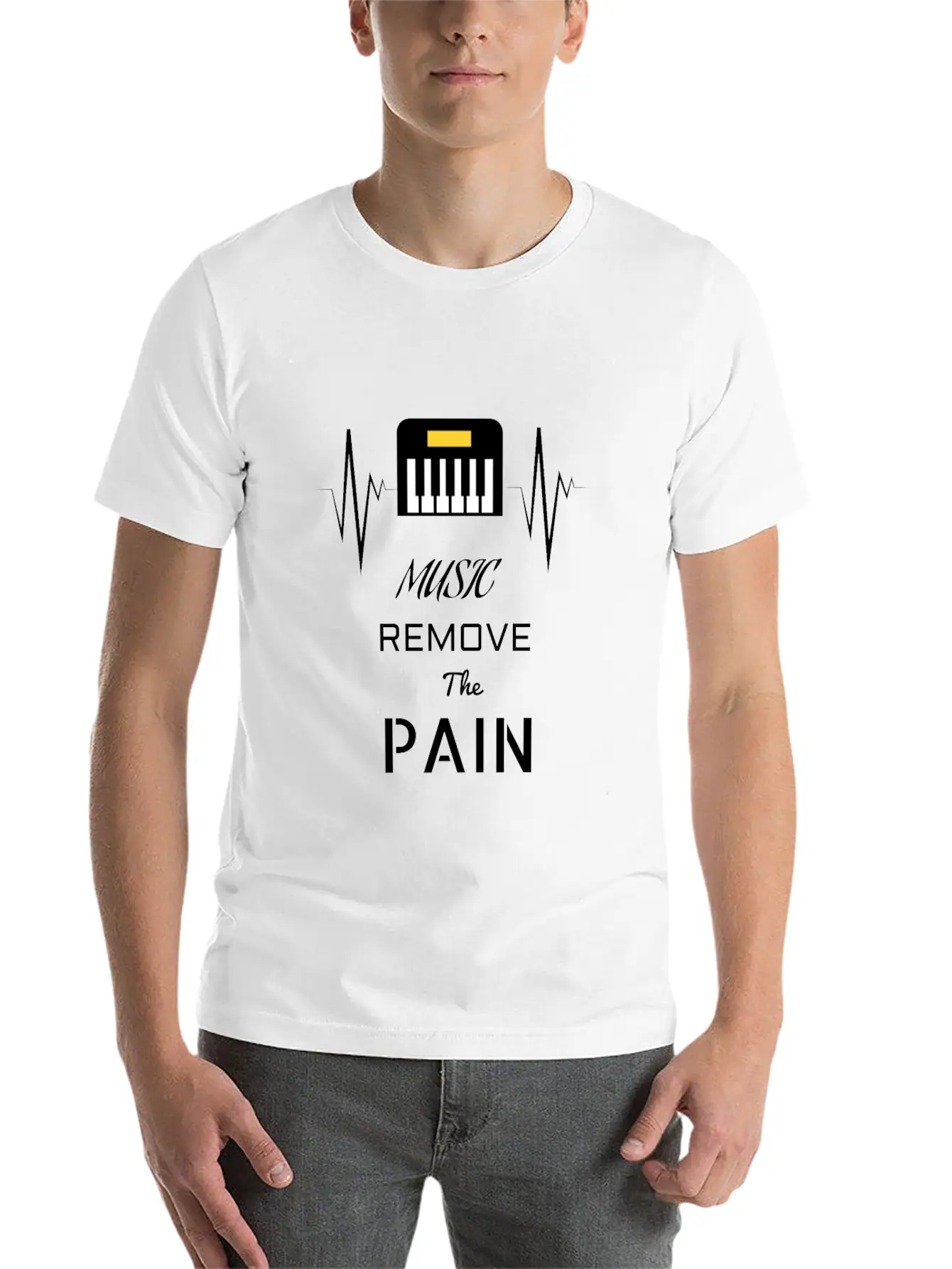 Music Remove The Pain Song Shirt Design Unisex Casual T-Shirt ¨C Clean Design For Daily Comfort