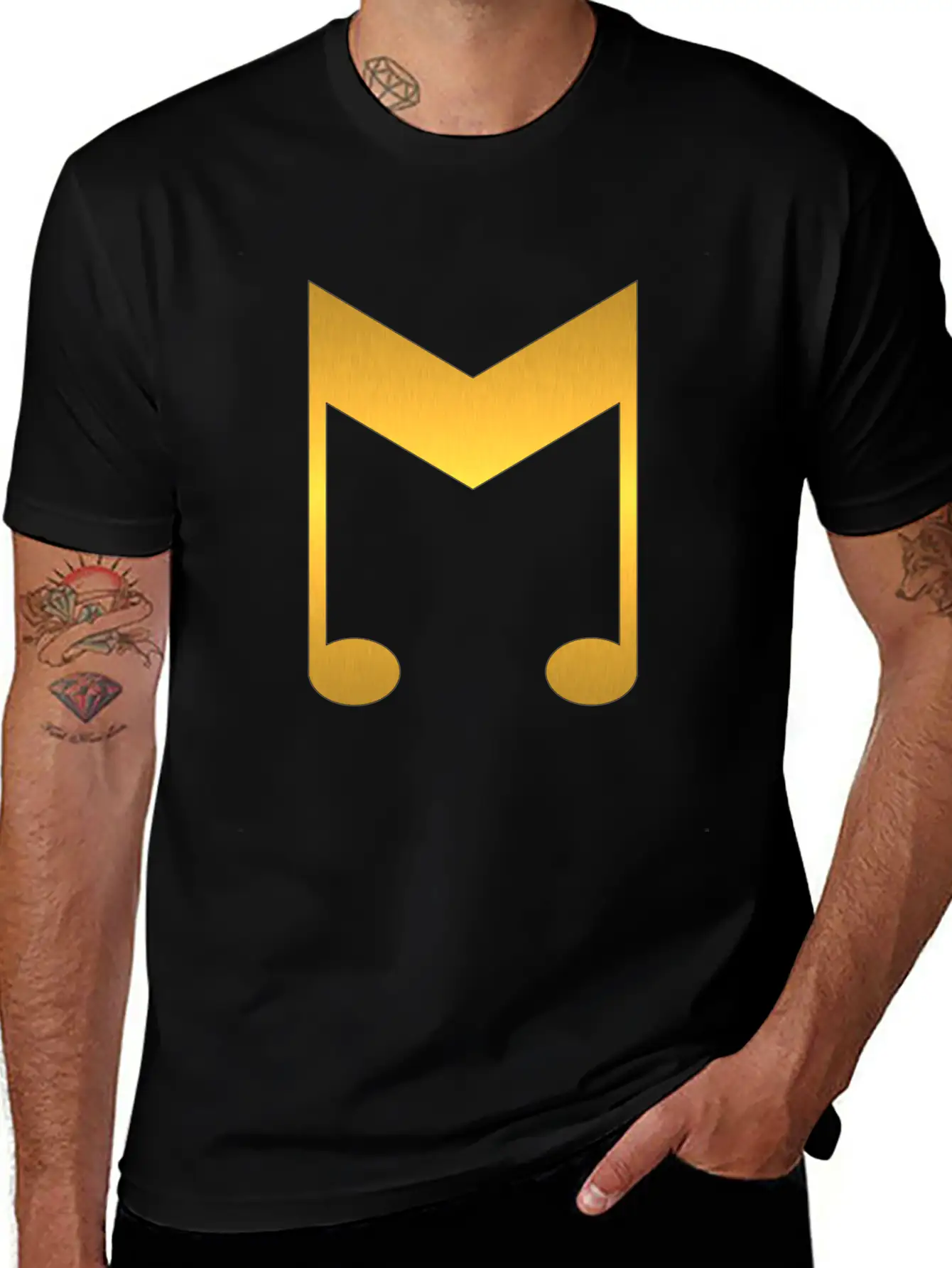 Music Symbol Gold Basic Graphic T-Shirt ¨C Daily Comfort In Soft Cotton