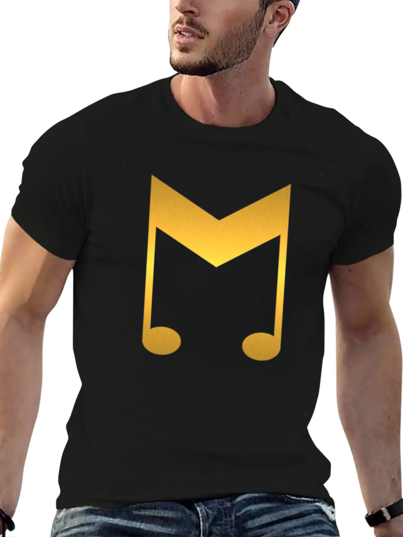 Music Symbol Gold Basic Graphic T-Shirt ¨C Daily Comfort In Soft Cotton