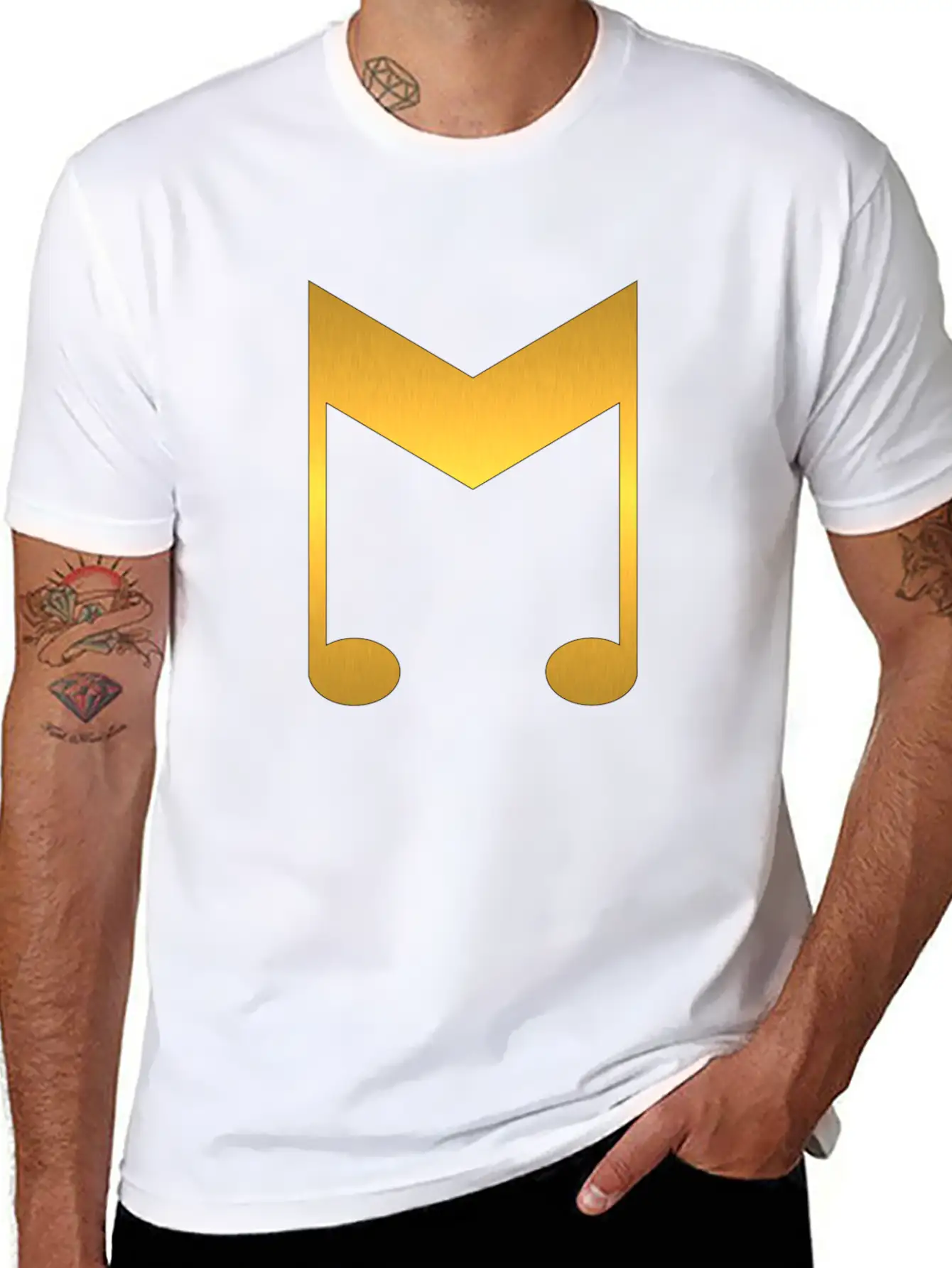 Music Symbol Gold Basic Graphic T-Shirt ¨C Daily Comfort In Soft Cotton