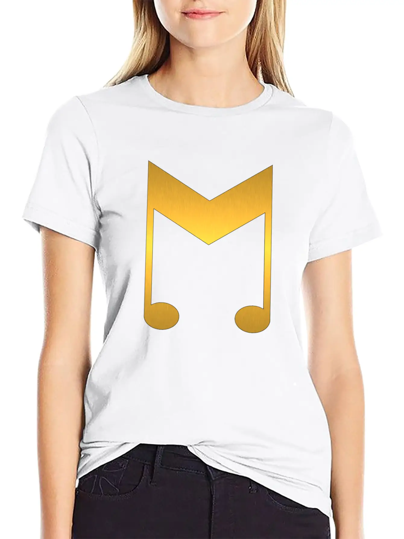 Music Symbol Gold Basic Graphic T-Shirt ¨C Daily Comfort In Soft Cotton