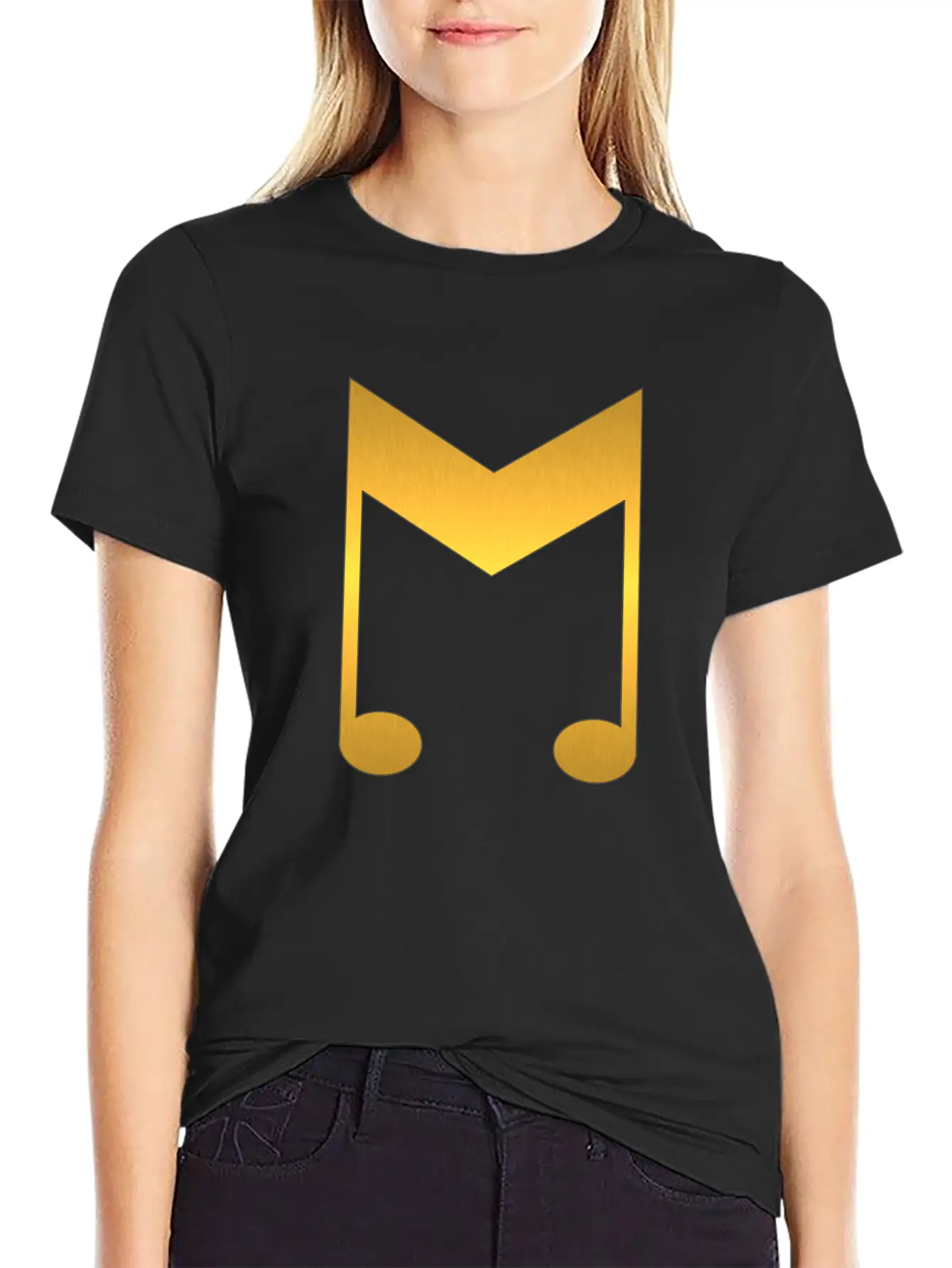Music Symbol Gold Basic Graphic T-Shirt ¨C Daily Comfort In Soft Cotton