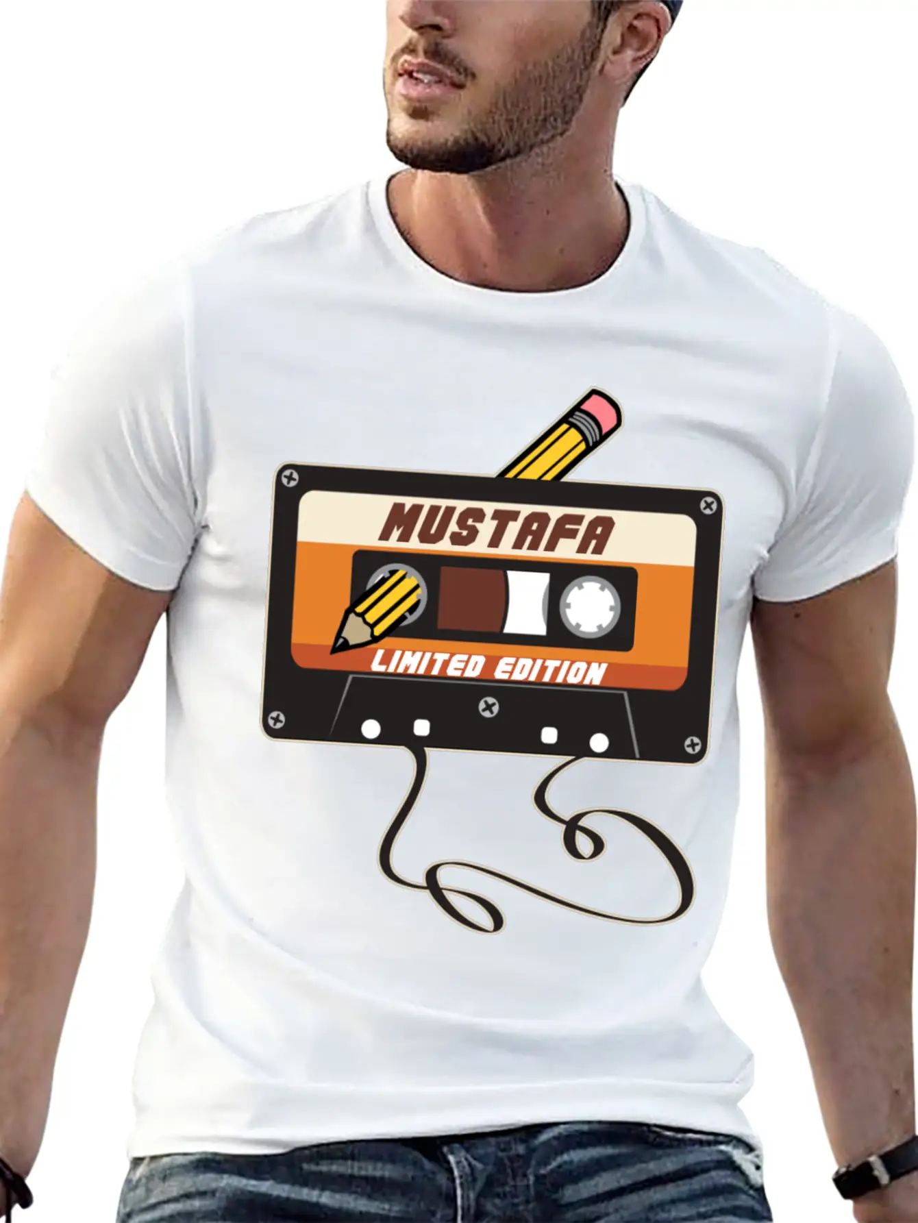 Mustafa Limited Edition Cassette Tape Vintage Basic Graphic T-Shirt ¨C Daily Comfort In Soft Cotton