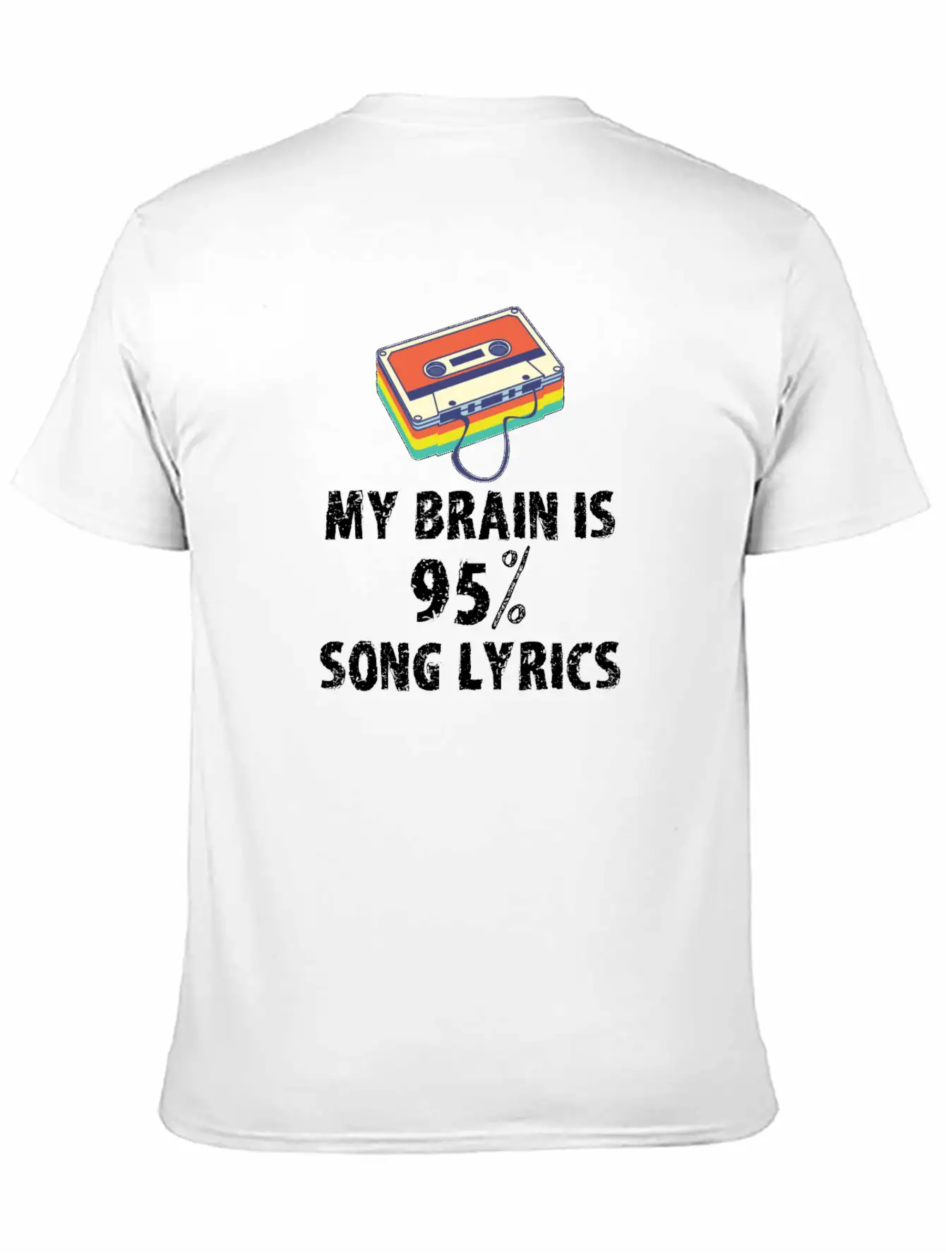 My Brain Is 95% Song Lyrics Vintage Cassette Essential Cotton Tee For Daily Outfits ¨C Unisex Style