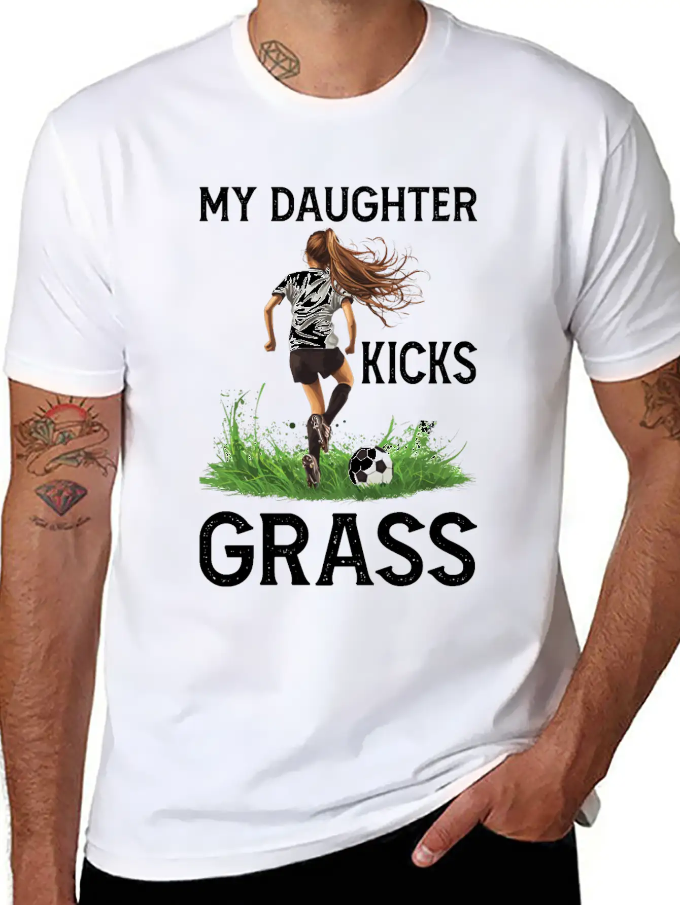 My Daughter Kicks Grass 4 Essential Cotton Tee For Daily Outfits ¨C Unisex Style