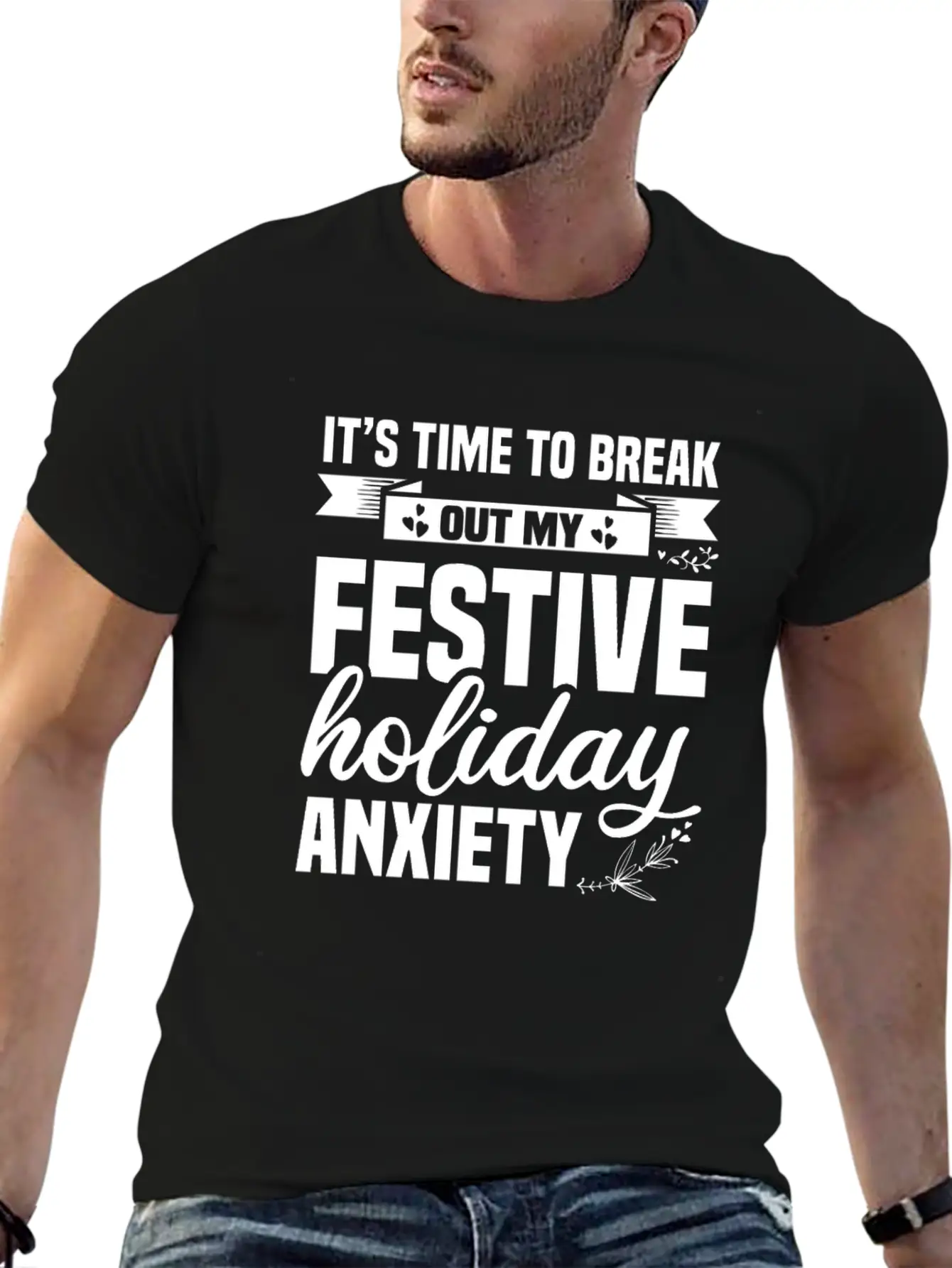 My Festive Holiday Anxiety Soft Cotton Short Sleeve Tee ¨C Unisex Wardrobe Staple