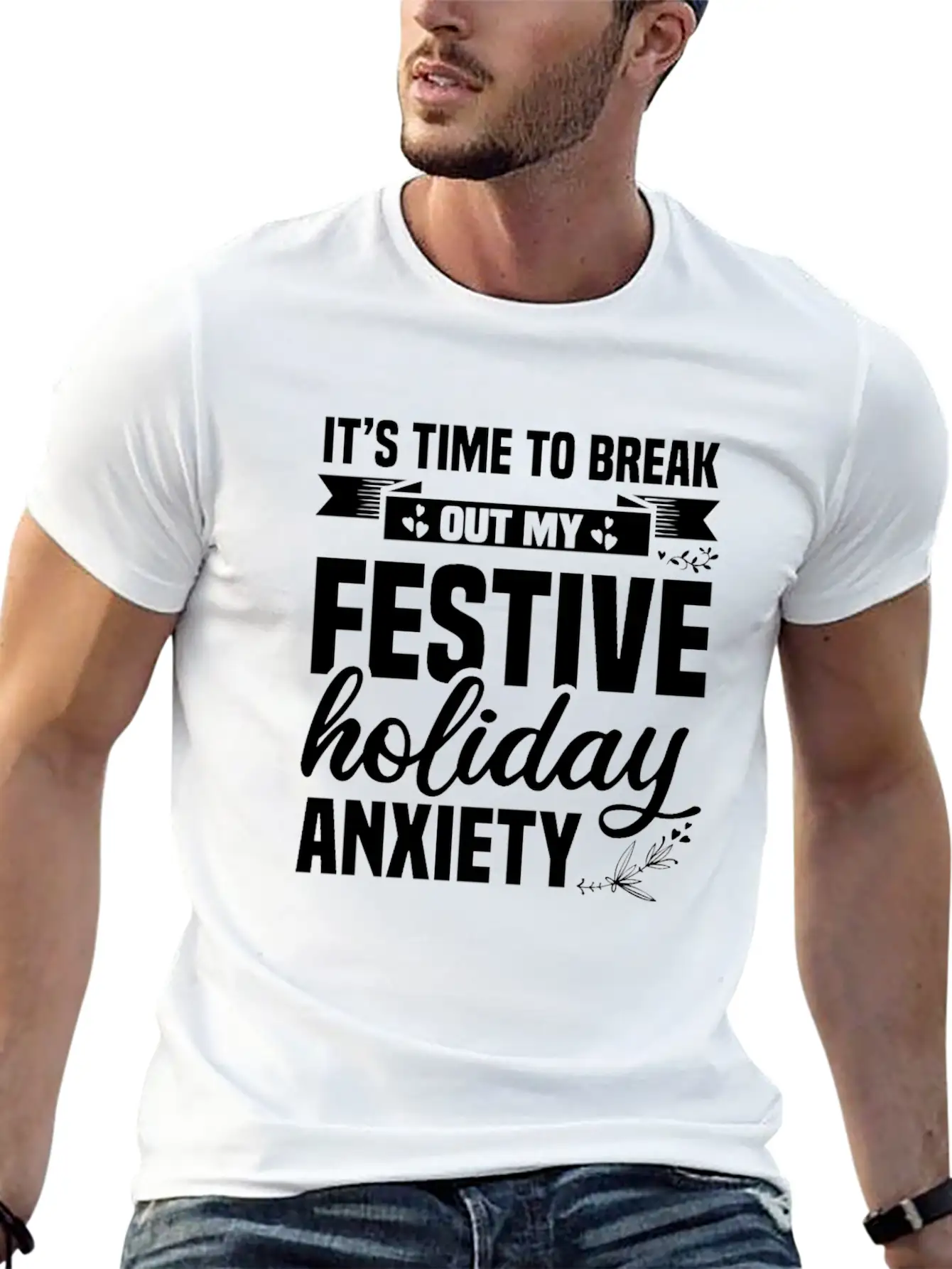 My Festive Holiday Anxiety Soft Cotton Short Sleeve Tee ¨C Unisex Wardrobe Staple