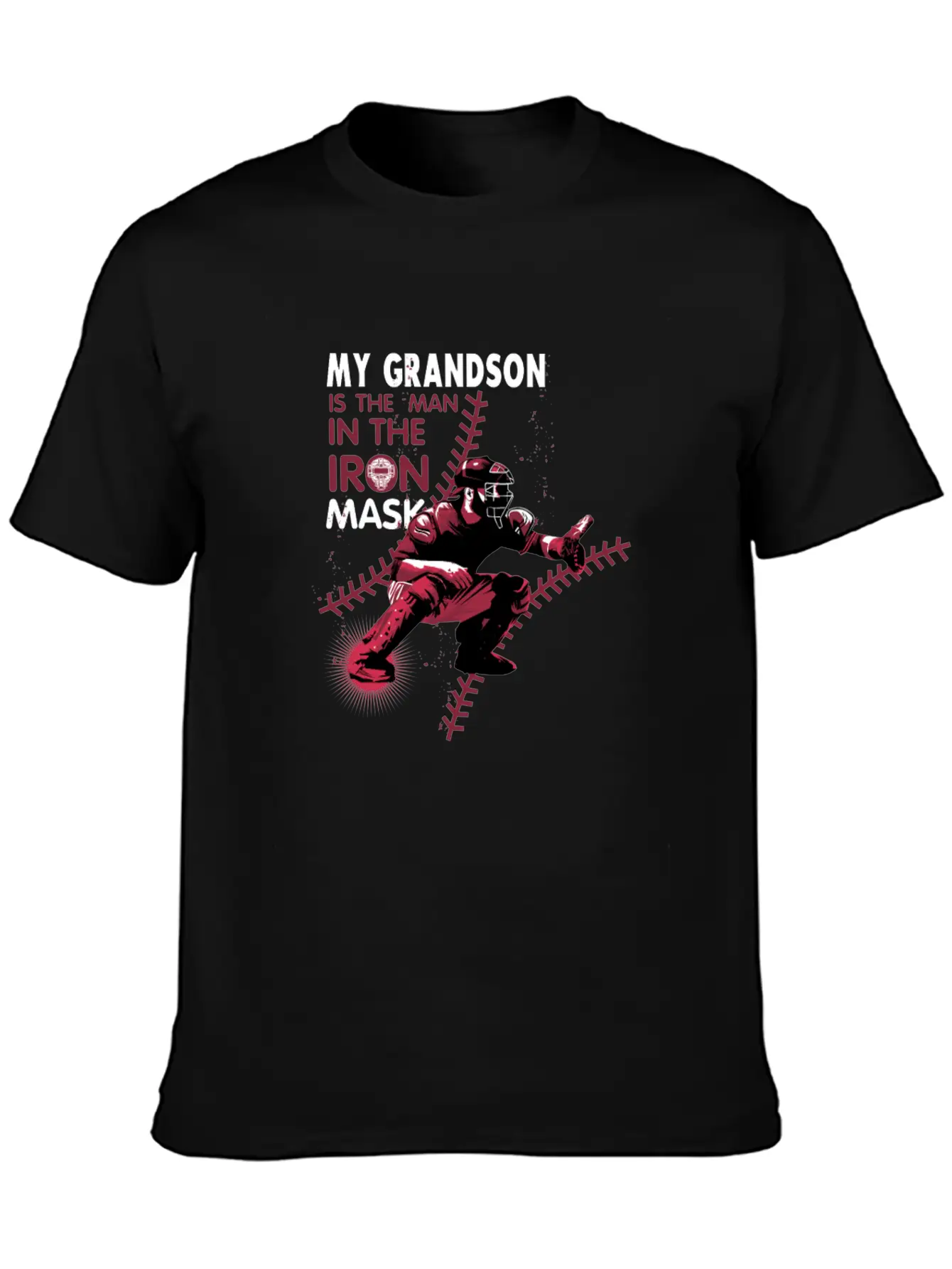 My Grandson Is The Man In The Iron Mask Baseball Basic Graphic T-Shirt ¨C Daily Comfort In Soft Cotton