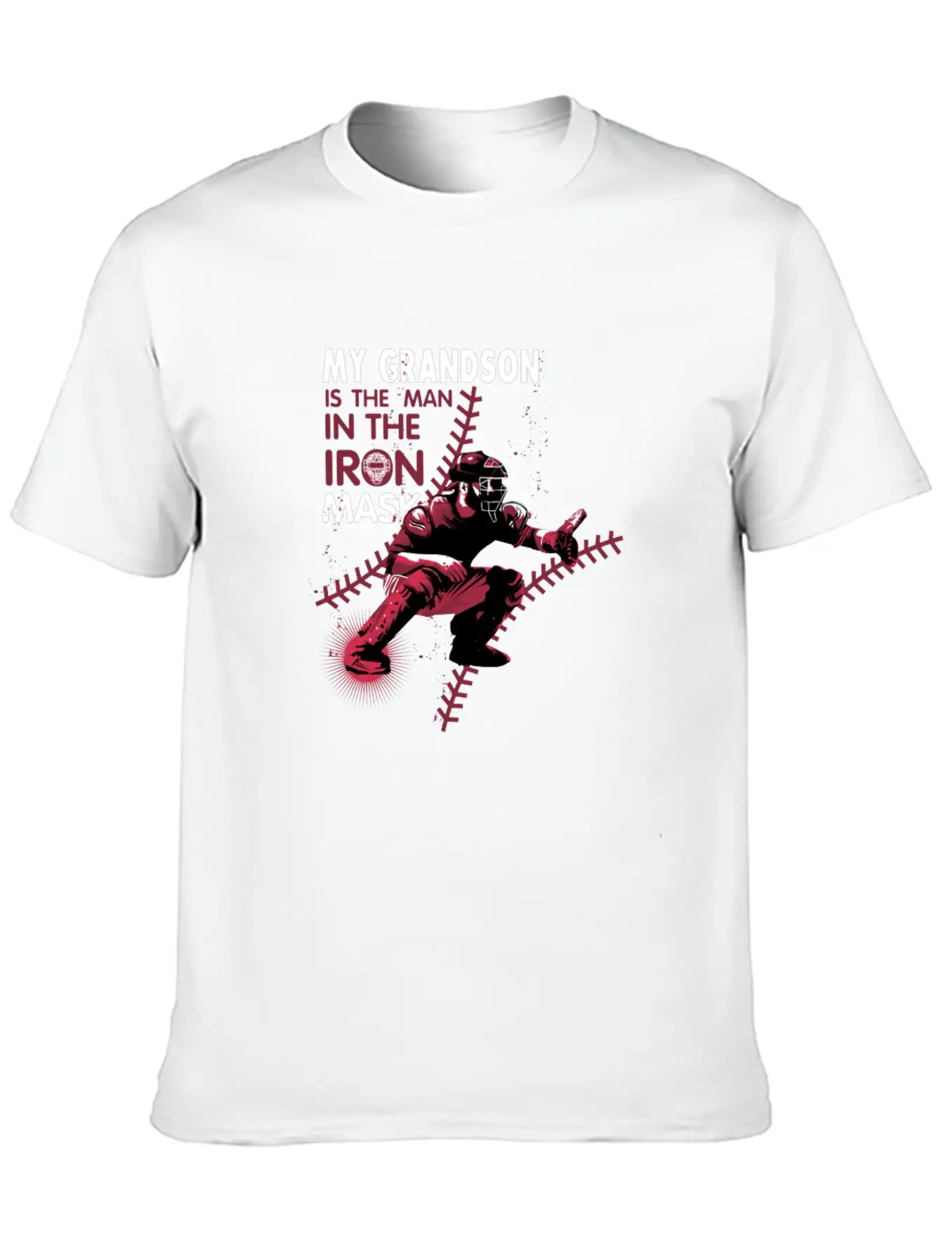 My Grandson Is The Man In The Iron Mask Baseball Basic Graphic T-Shirt ¨C Daily Comfort In Soft Cotton