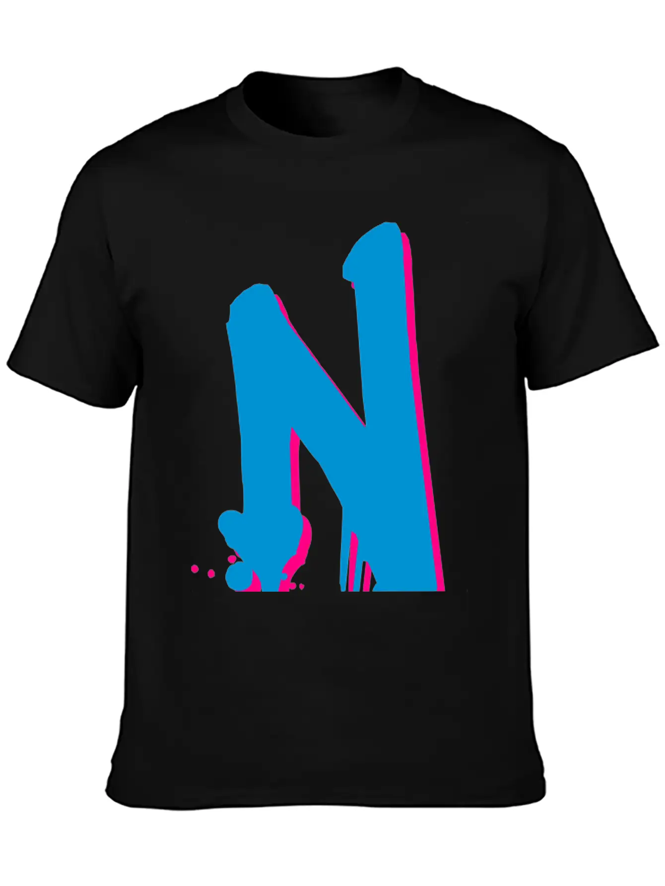 N Graffiti Drops Farbklex Spray Basic Graphic T-Shirt ¨C Daily Comfort In Soft Cotton