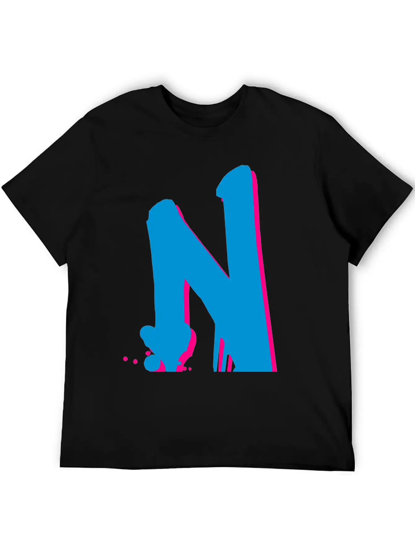 N Graffiti Drops Farbklex Spray Basic Graphic T-Shirt ¨C Daily Comfort In Soft Cotton