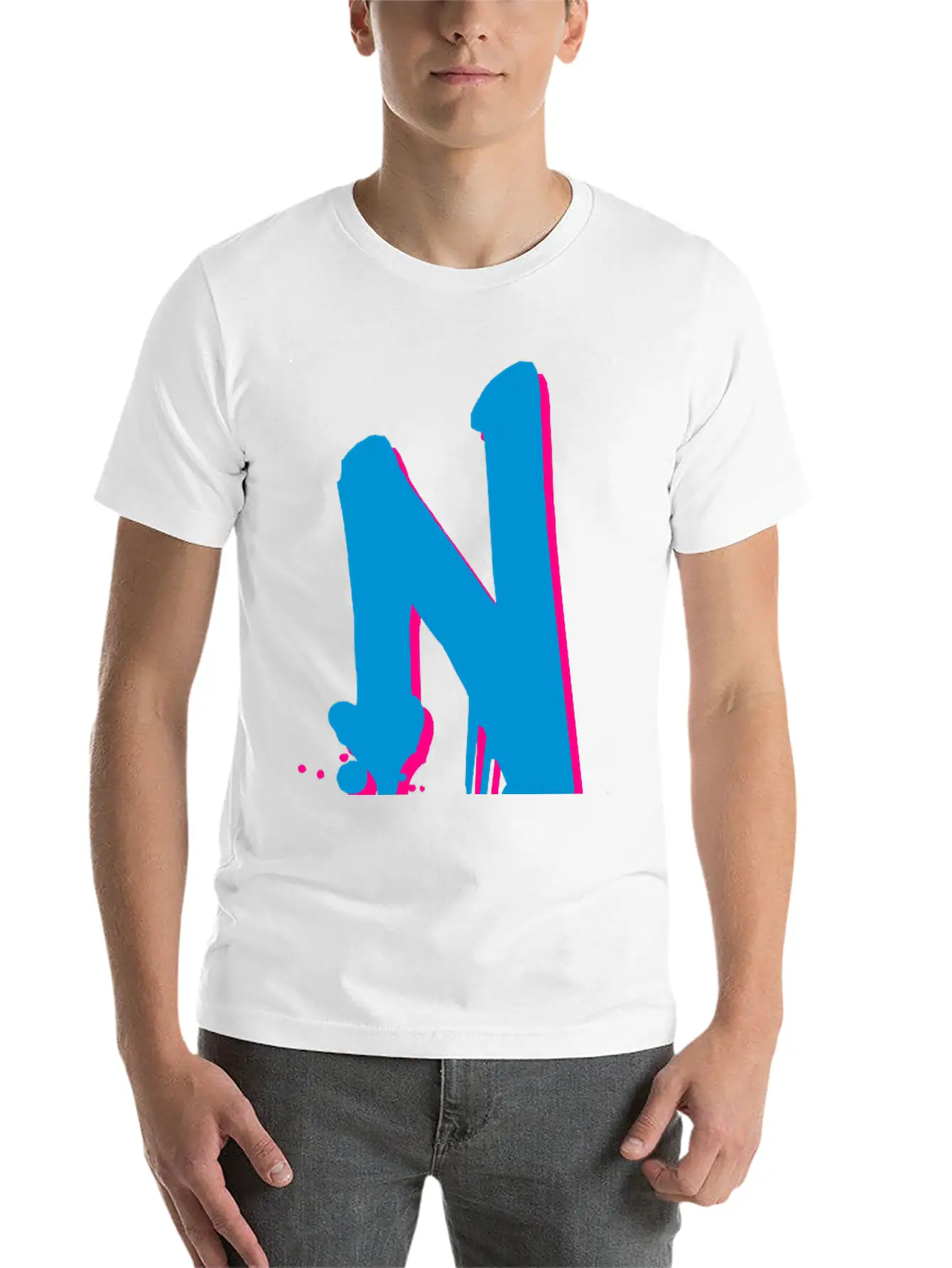 N Graffiti Drops Farbklex Spray Basic Graphic T-Shirt ¨C Daily Comfort In Soft Cotton