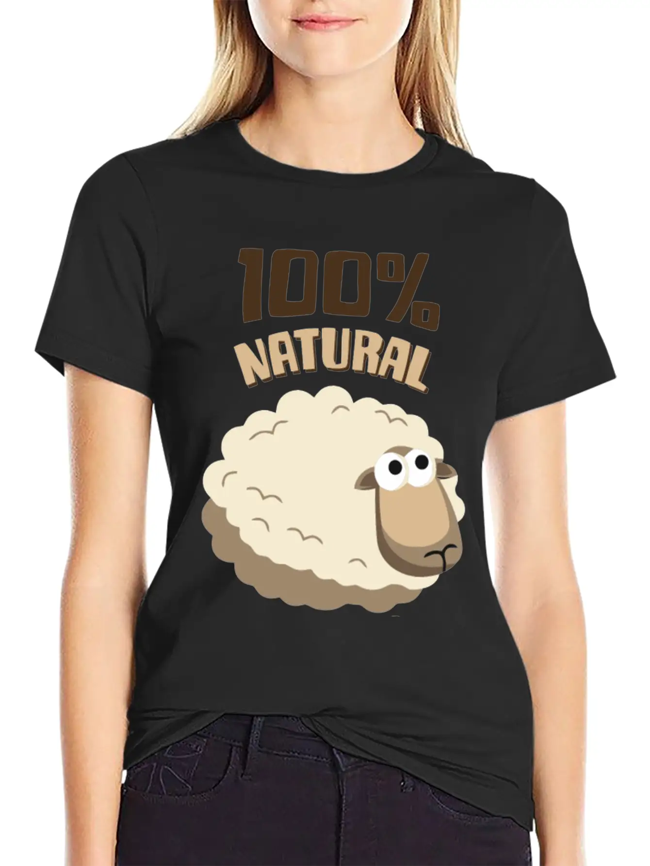 Natural Wool Sheep Funny T Shirt Essential Cotton Tee For Daily Outfits ¨C Unisex Style