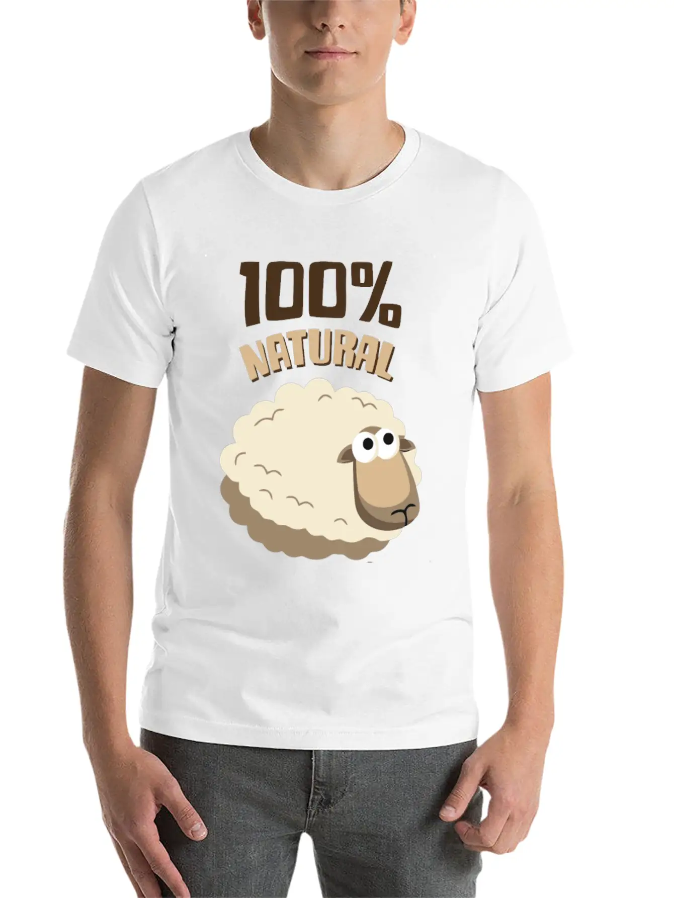 Natural Wool Sheep Funny T Shirt Essential Cotton Tee For Daily Outfits ¨C Unisex Style