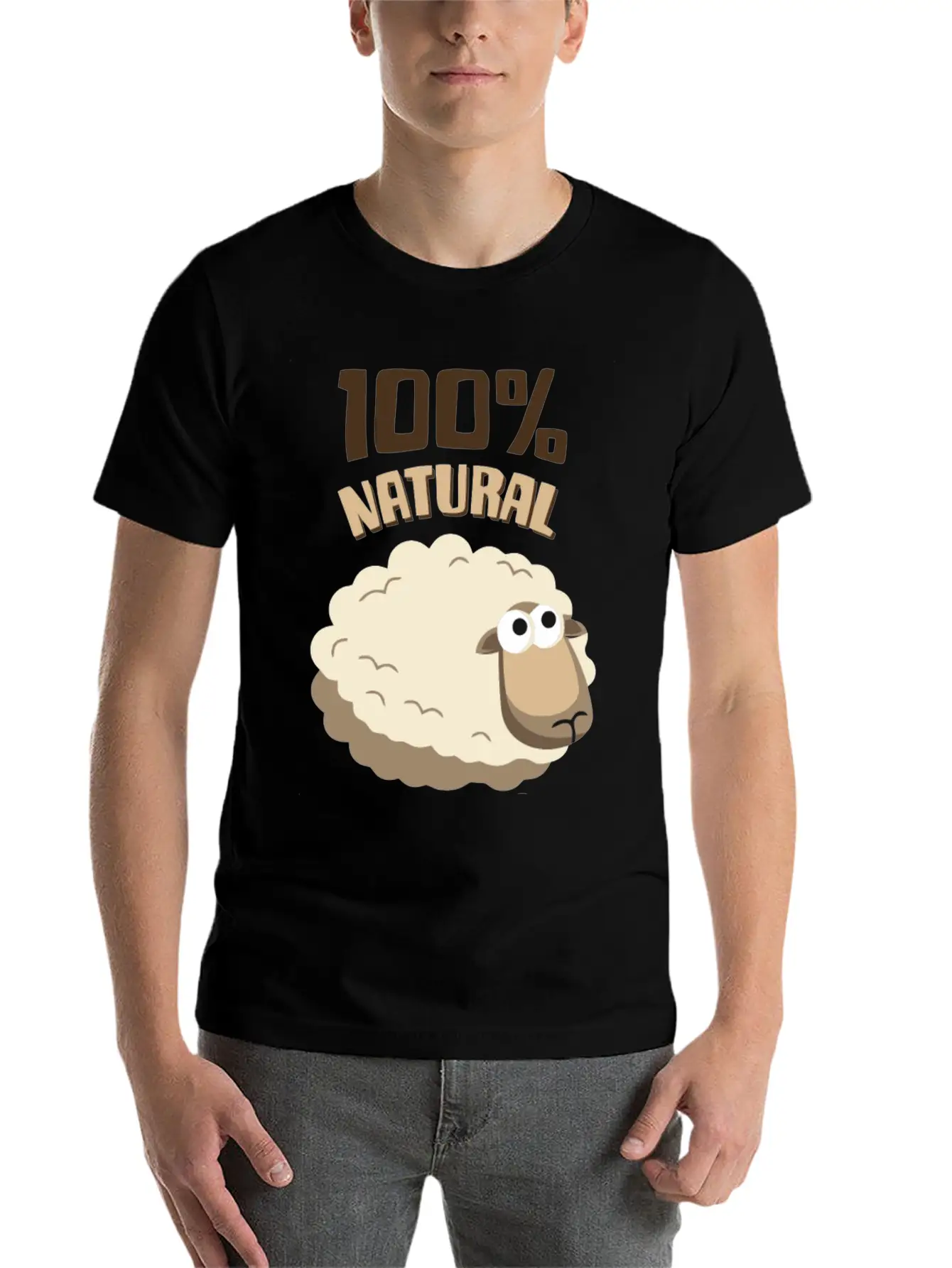 Natural Wool Sheep Funny T Shirt Essential Cotton Tee For Daily Outfits ¨C Unisex Style