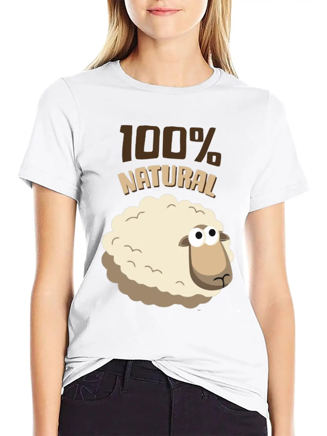 Natural Wool Sheep Funny T Shirt Essential Cotton Tee For Daily Outfits ¨C Unisex Style
