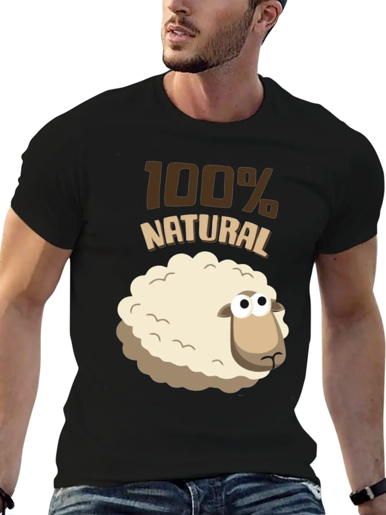 Natural Wool Sheep Funny T Shirt Essential Cotton Tee For Daily Outfits ¨C Unisex Style