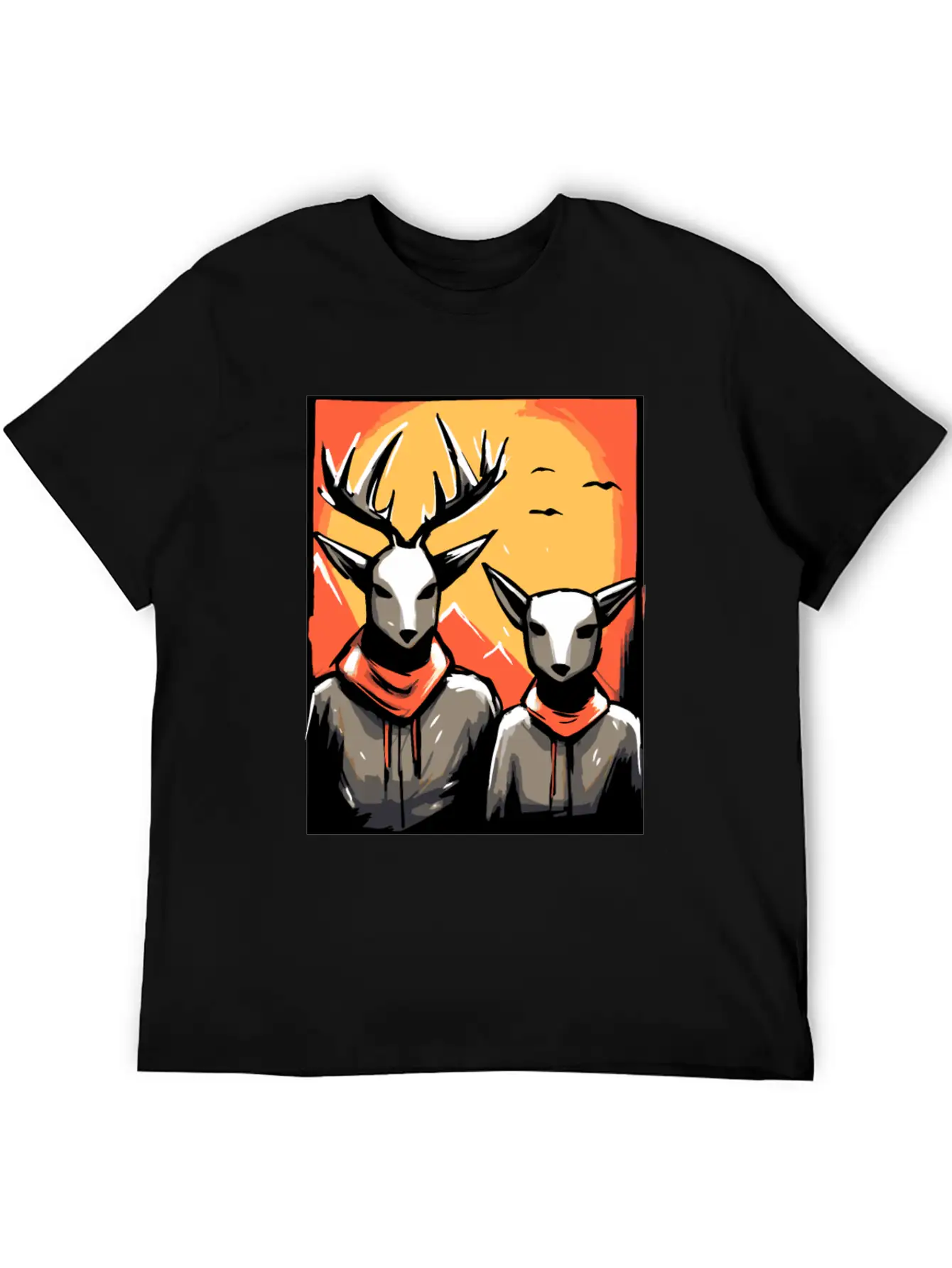 Nature And A Couple Of Deer Soft Cotton Short Sleeve Tee ¨C Unisex Wardrobe Staple
