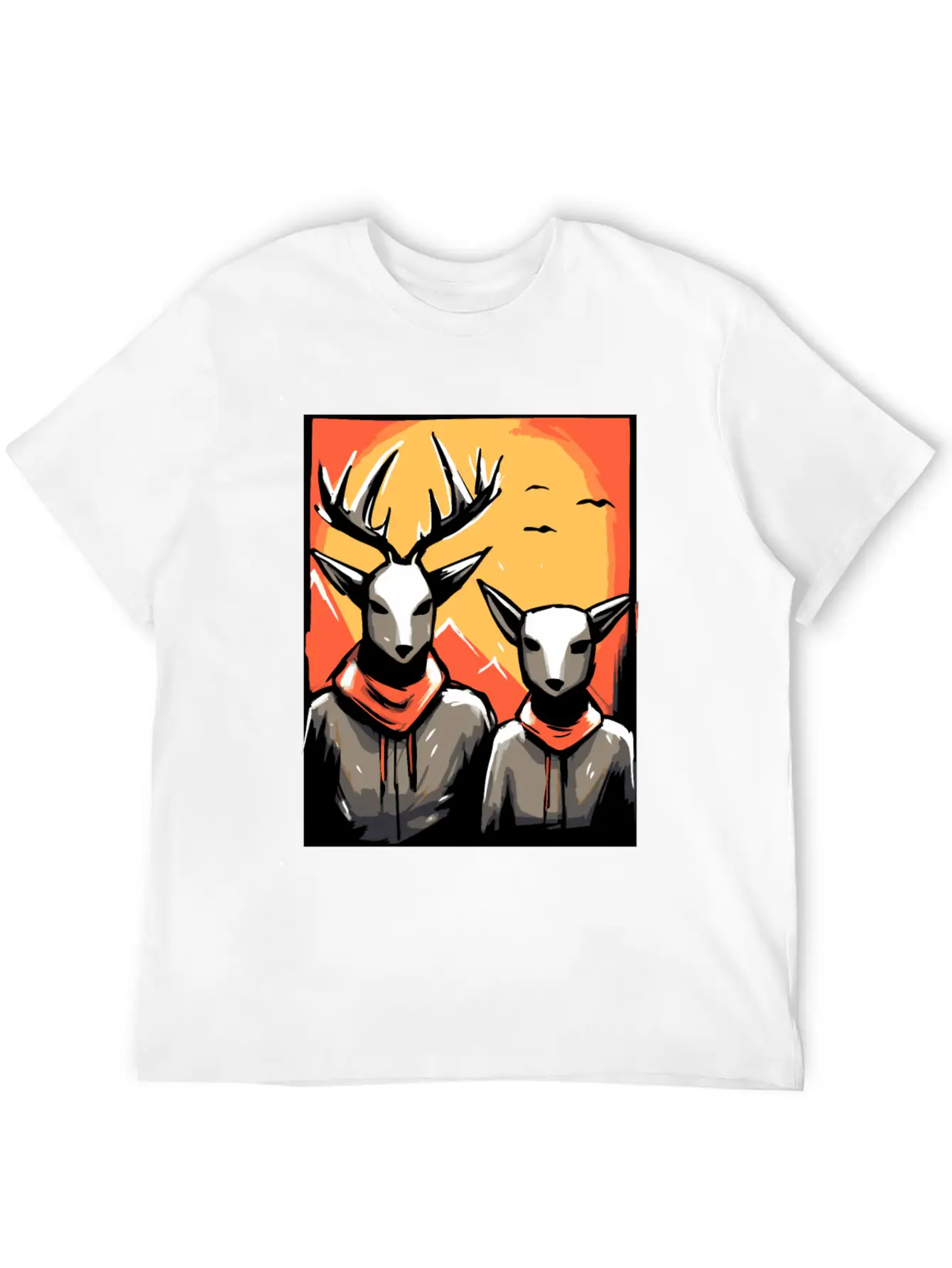 Nature And A Couple Of Deer Soft Cotton Short Sleeve Tee ¨C Unisex Wardrobe Staple