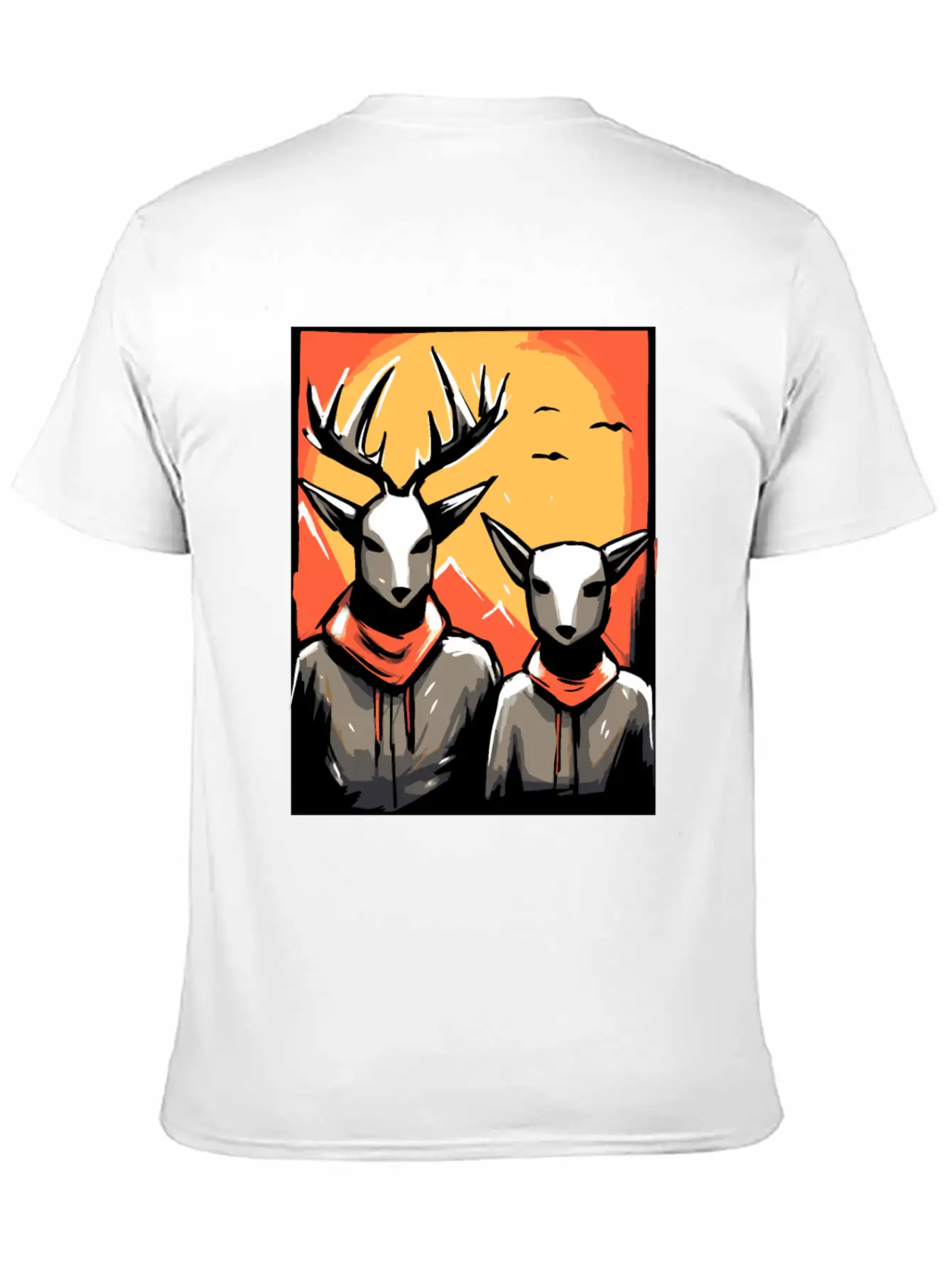 Nature And A Couple Of Deer Soft Cotton Short Sleeve Tee ¨C Unisex Wardrobe Staple